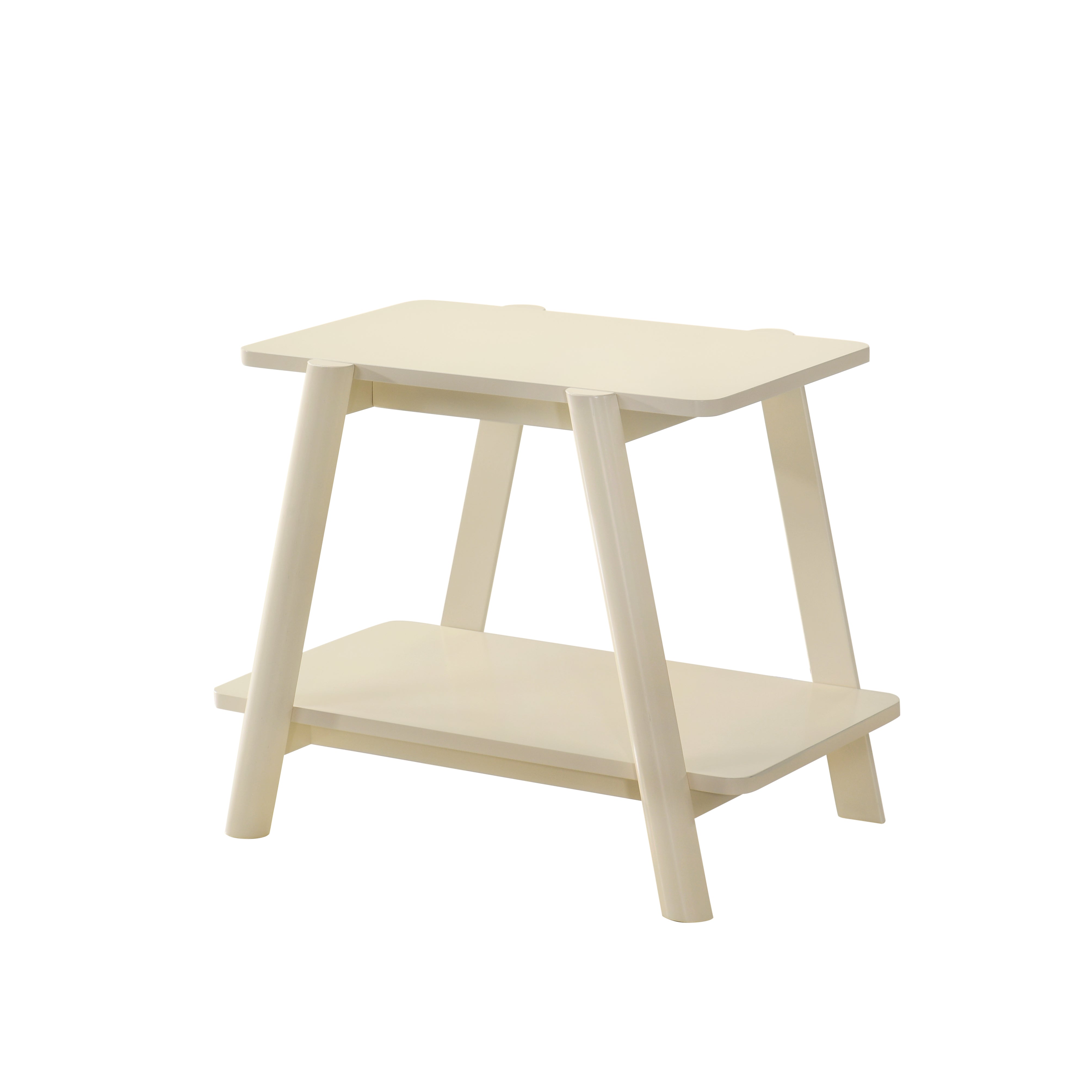 Mid Century Modern Wood Shelf End Table by Roundhill Furniture - Stylish Side Table for Living Room, Bedroom & Office Decor