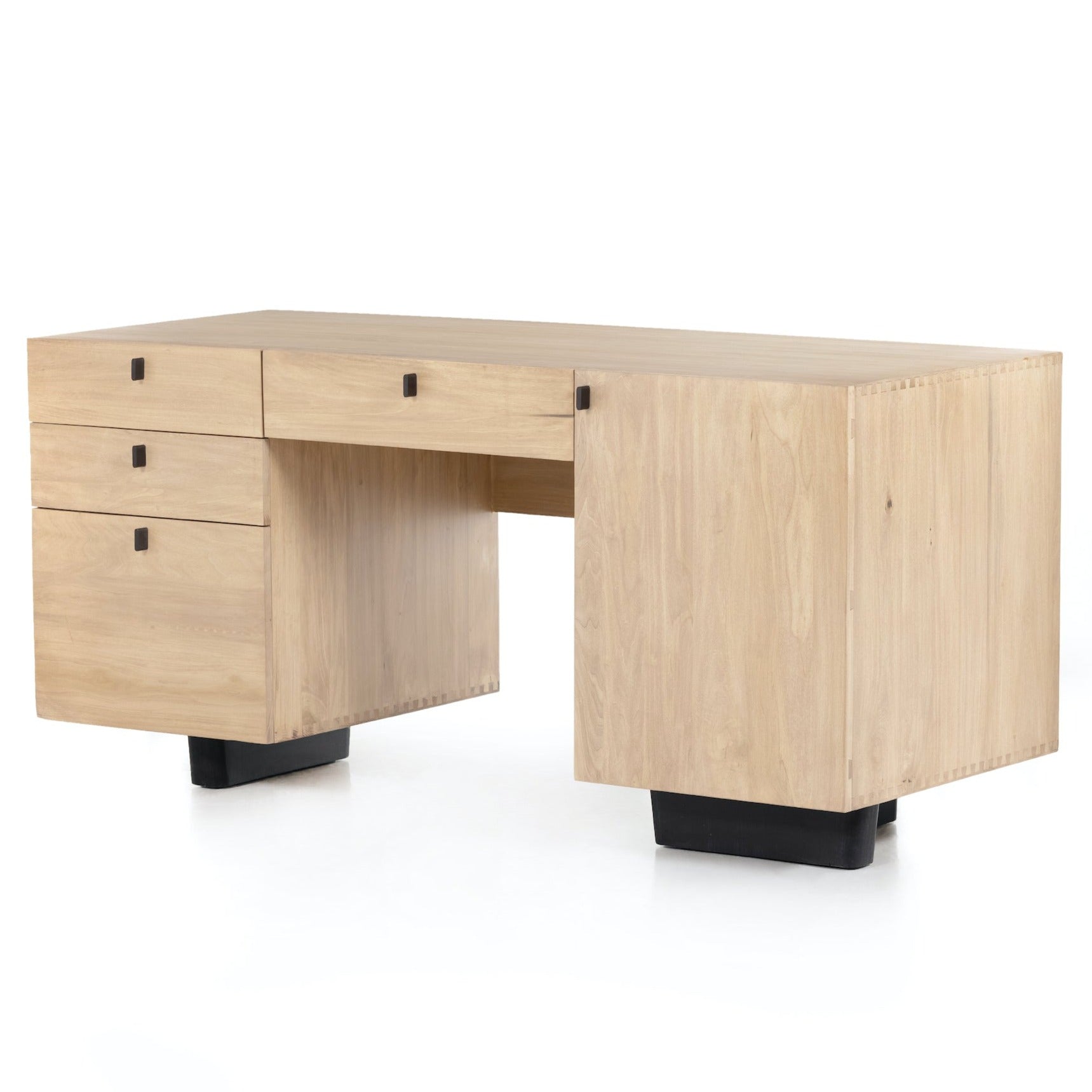 Scandinavian Modern Full Desk - Minimalist Wooden Home Office Desk with Storage | Perfect for Small Spaces, Remote Work & Study