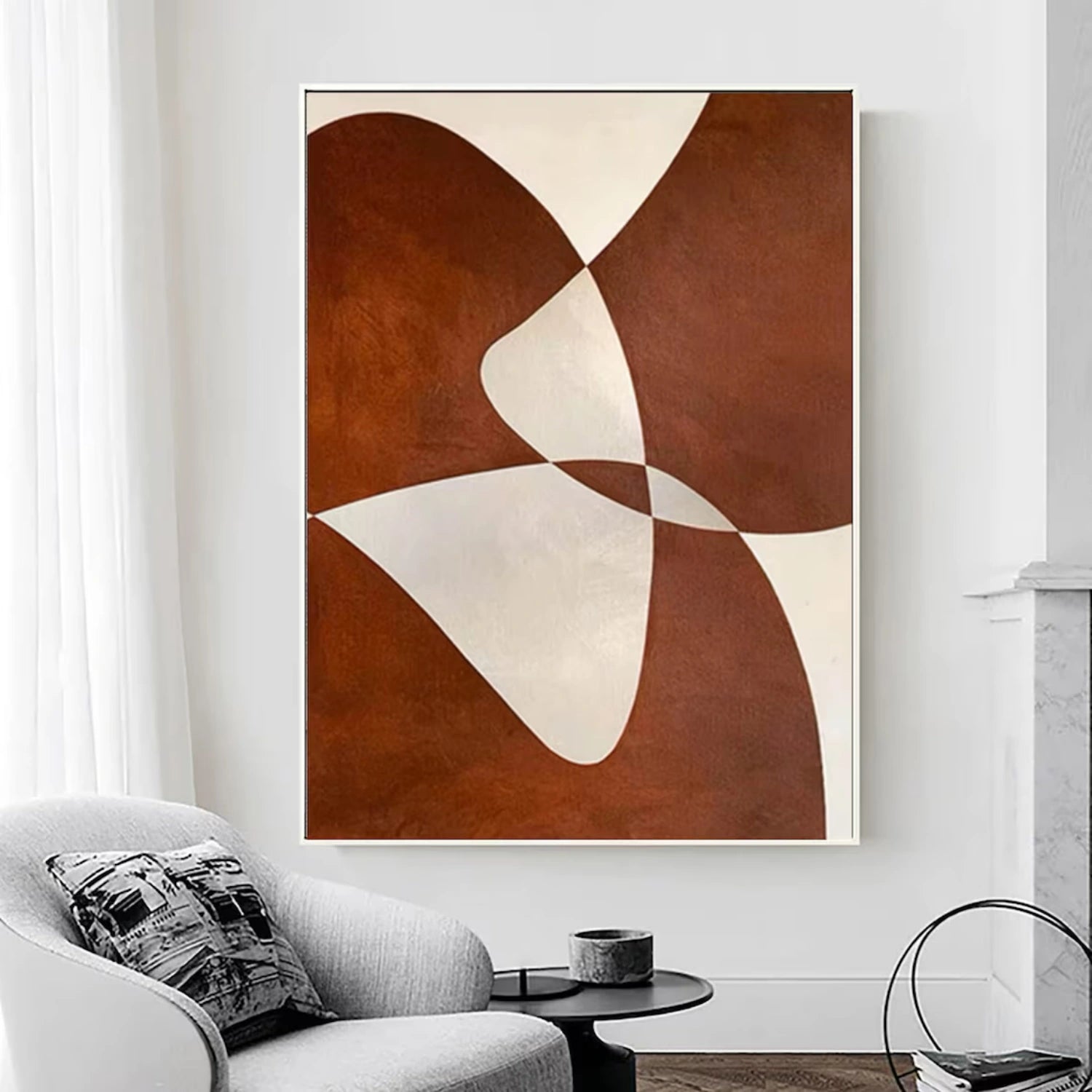Beige & Brown Abstract Wall Art Print #BB132 - Modern Home Decor for Living Room, Bedroom & Office