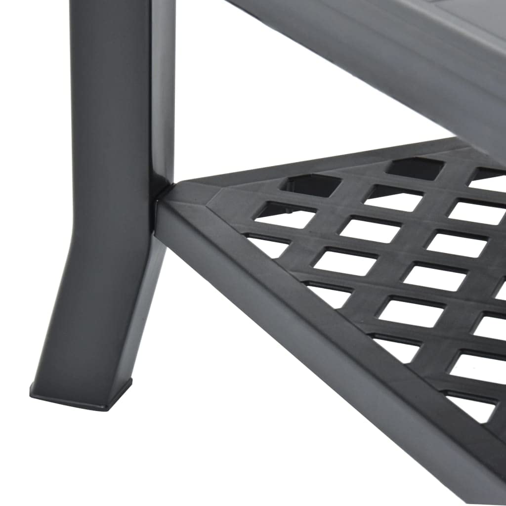 vidaXL Modern Coffee Table with Storage Shelf - End Table, Side Table in Anthracite Plastic for Living Room, Bedroom & Office