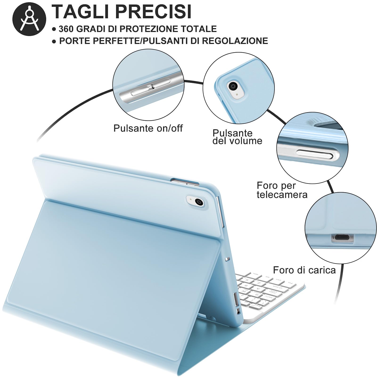 KVAGO Italian Keyboard Case for iPad 10.2