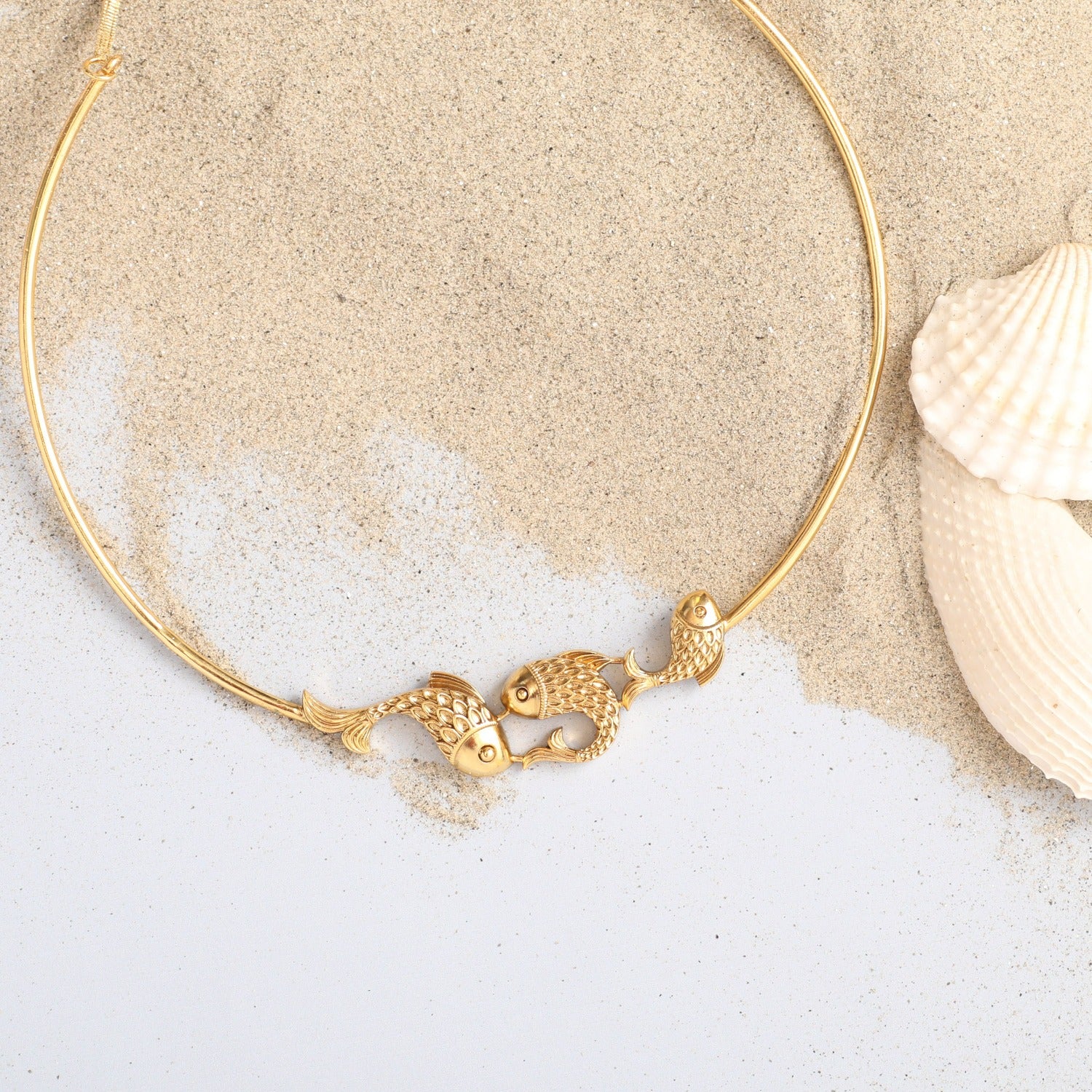 Vintage Oxidized Fish Hasli Necklace - Traditional Indian Jewelry for Women - Perfect for Festivals, Weddings & Boho Fashion