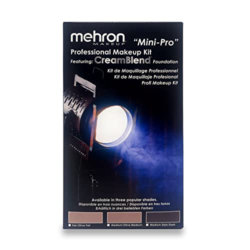 Mehron Mini-Pro Student Makeup Kit - Medium Dark/Dark Skin Tones | Professional Theater, Halloween & Cosplay Makeup Set for Beginners & Artists | Perfect for Stage Performances & Special Effects
