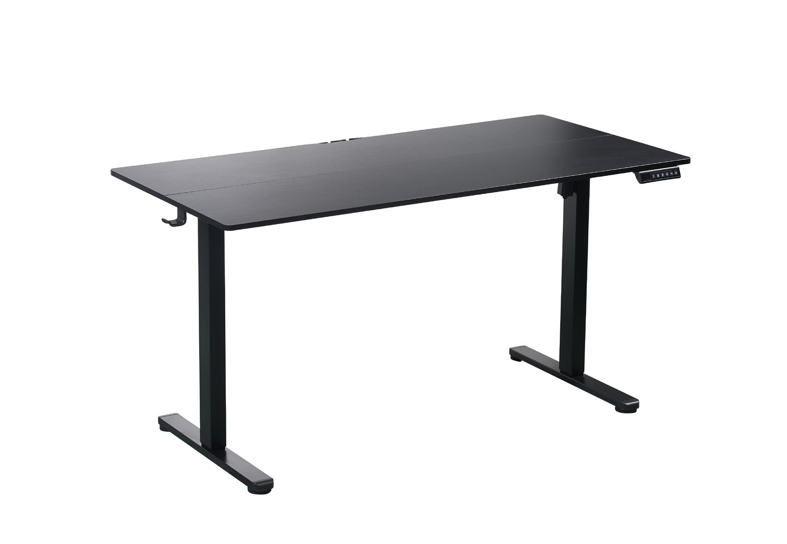 140 x 70cm Black Electric Standing Desk - Height Adjustable Motorized Sit Stand Workstation for Home & Office Ergonomic Workspace