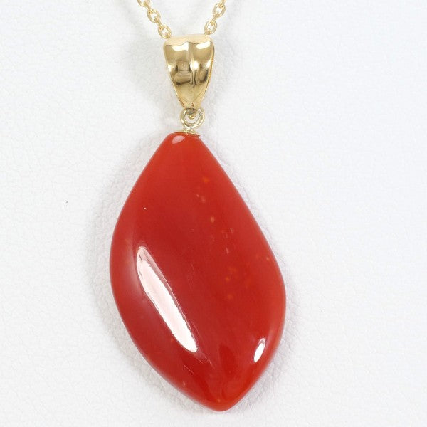 18K Yellow Gold Coral Necklace - Elegant Handmade Jewelry for Women, Perfect for Weddings, Parties & Special Occasions