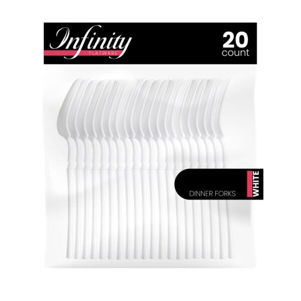 Premium Infinity Collection White Flatware Set - 20-Piece Stainless Steel Cutlery for Dining, Parties & Everyday Use