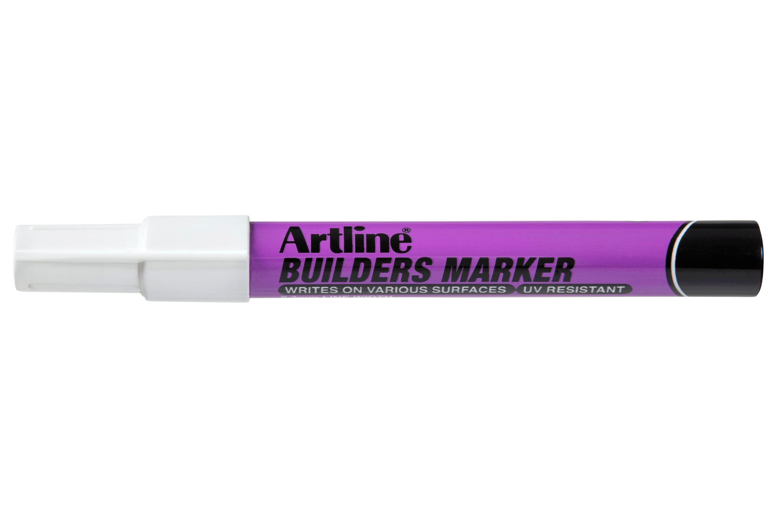 Artline Builders Permanent Marker Bullet Tip White - 12 Pack - Industrial-Grade Markers for Construction, Labeling & DIY Projects