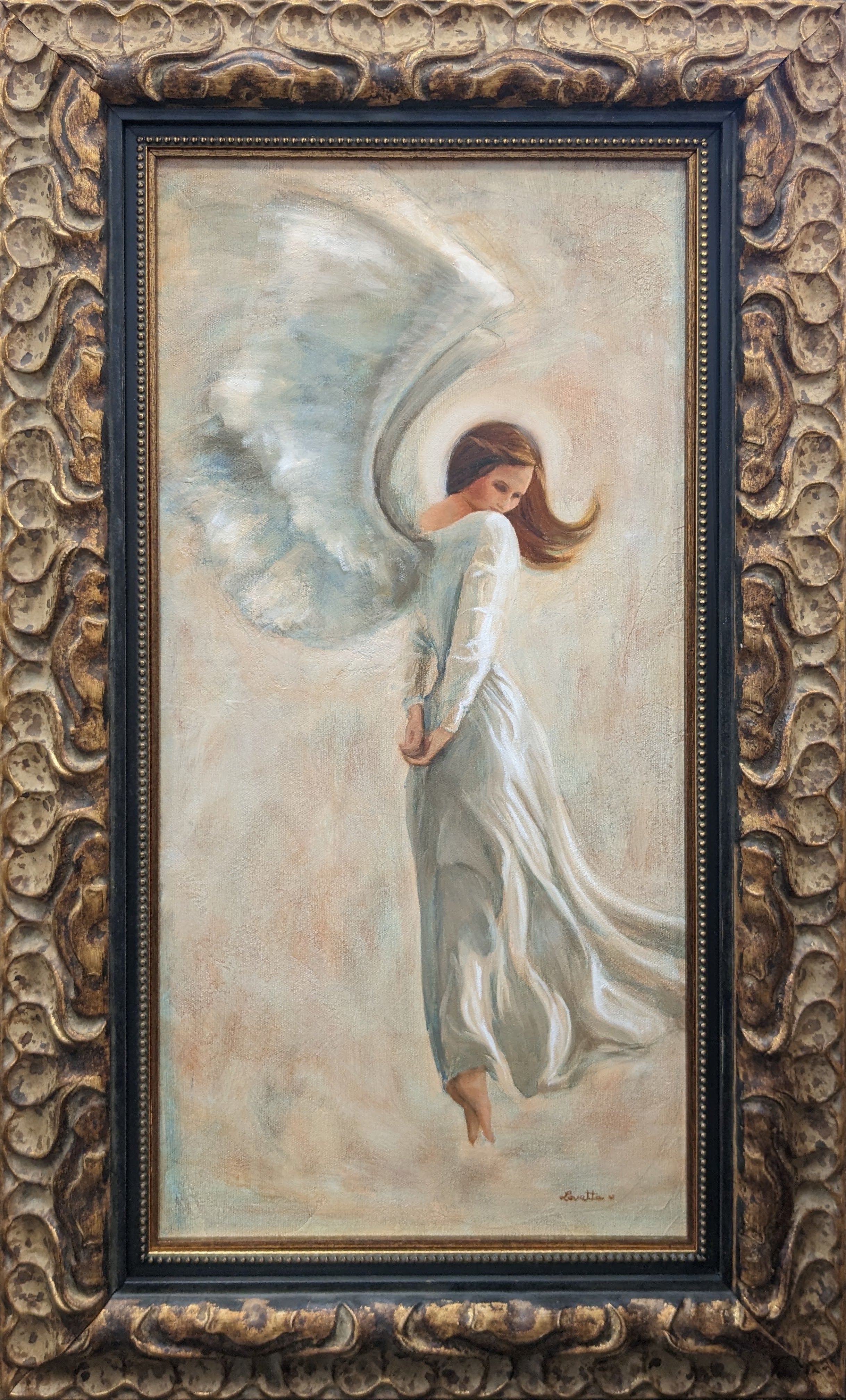 Divine Contemplation Original Wall Art Painting - Handmade Canvas Artwork for Living Room, Bedroom & Office Decor