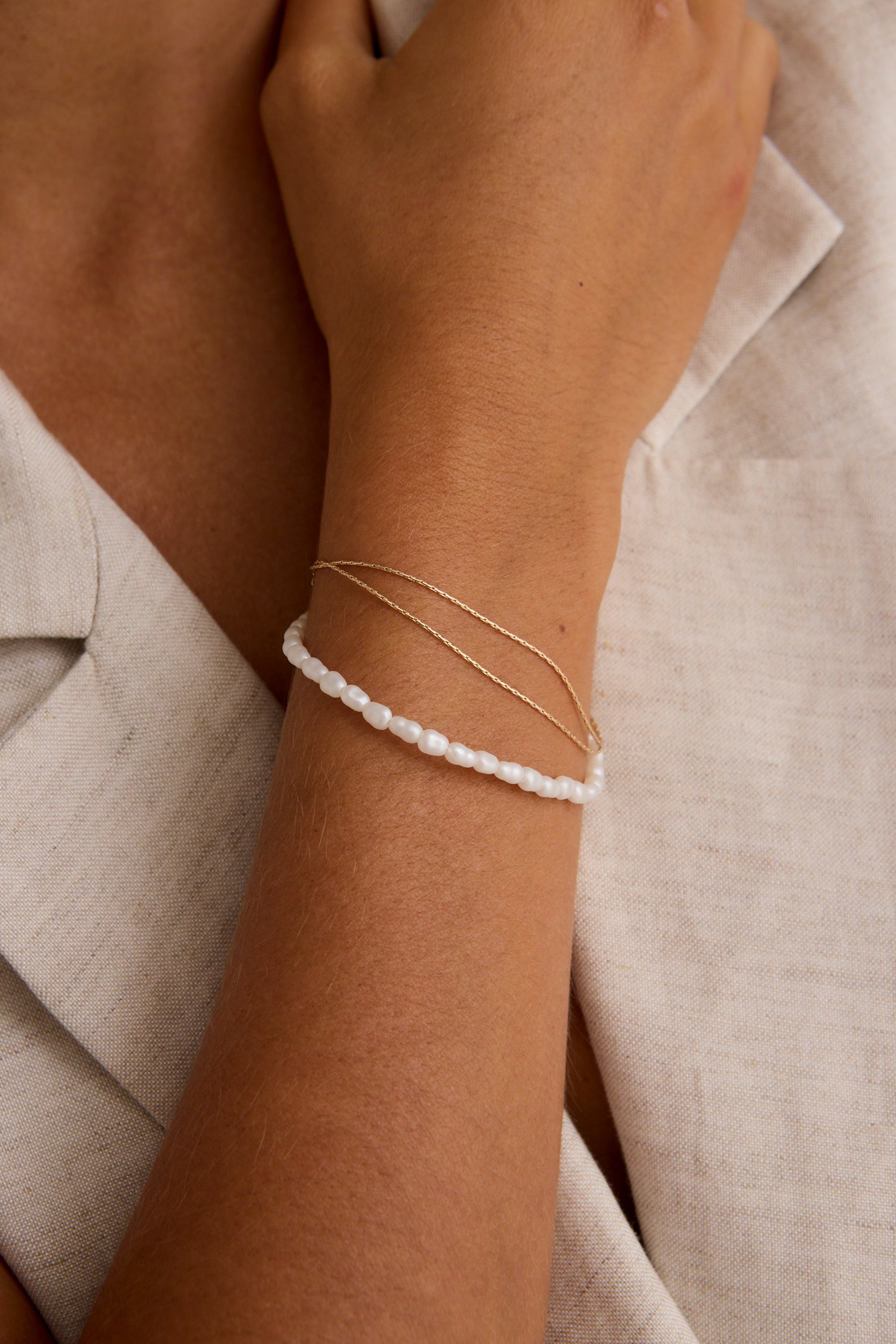 Elegant Double Chain Gold Bracelet for Women - 14K Solid Gold Layered Bracelet - Perfect for Gifts, Parties & Everyday Wear
