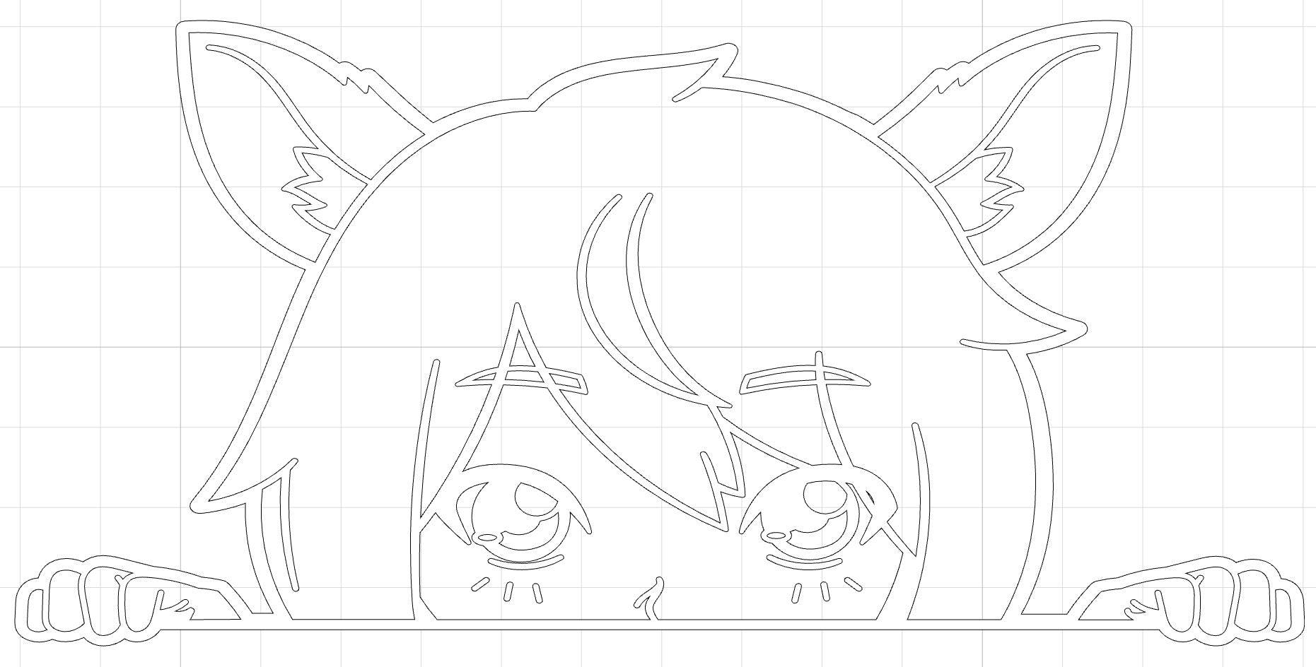 Custom EPP® Windshield & Bumper Vinyl Decals - Anime Catgirl Peek Design Stickers for Cars, Trucks & Motorcycles - Perfect for Anime Fans & Car Enthusiasts