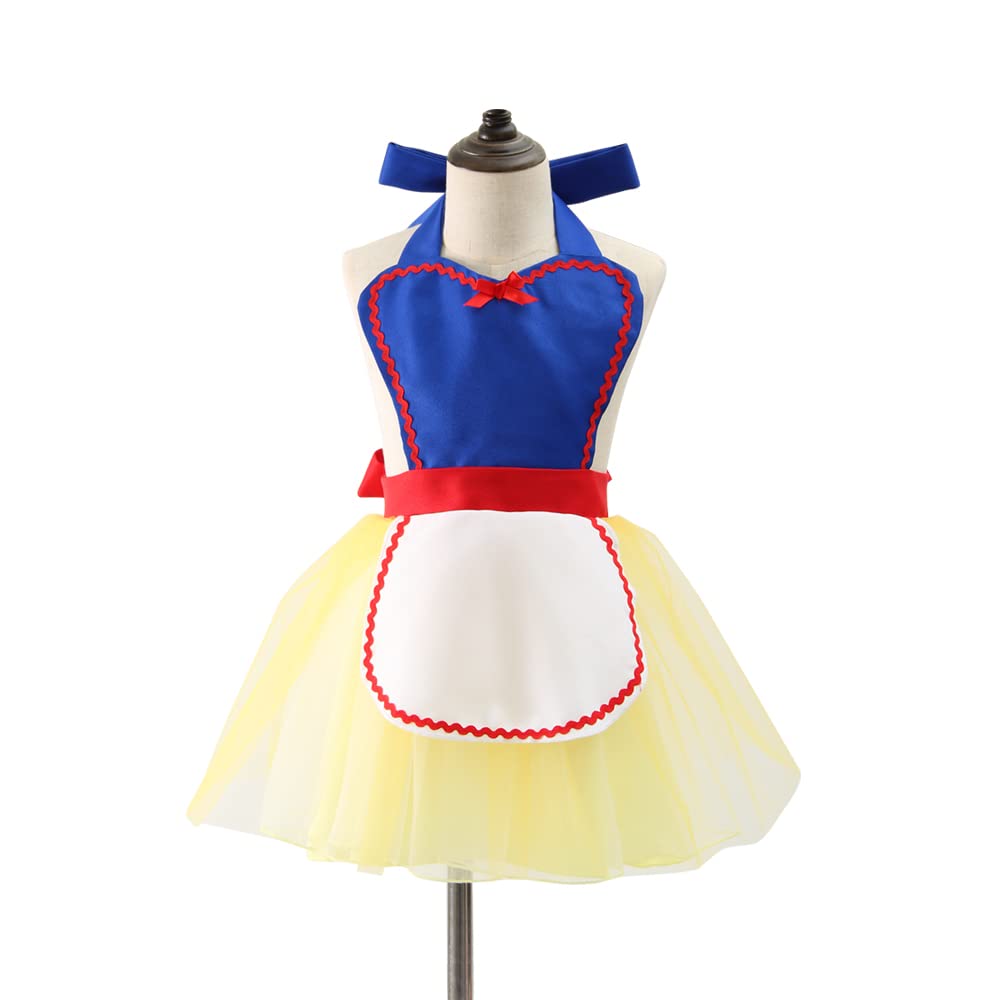 Girls Princess Costume Apron - Kids Cooking Kitchen Apron for Birthday Party & Dress Up Play - Perfect for Pretend Play, Tea Parties & Baking Activities