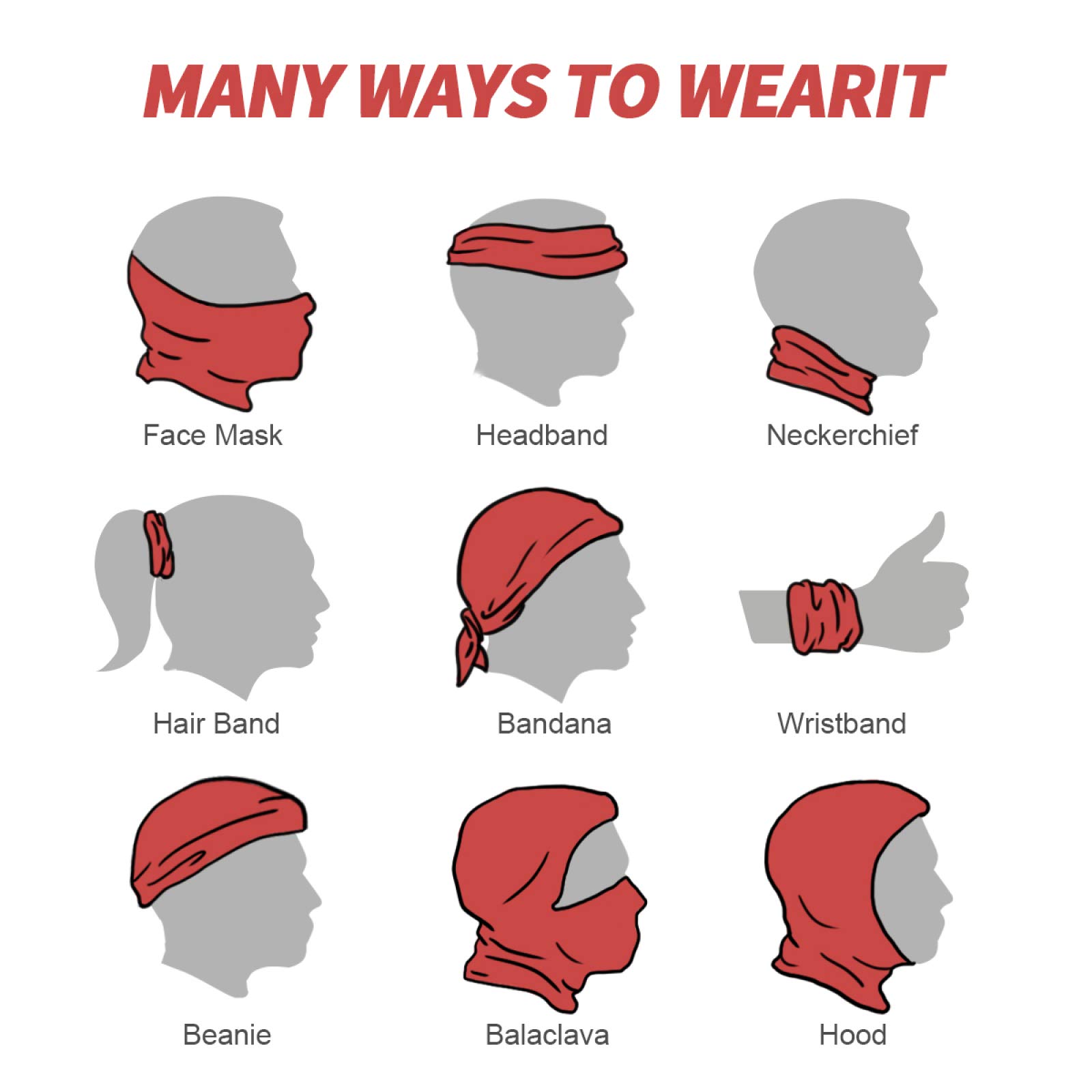 Great Shark Face Mask - Unisex Bandana Neck Gaiter with Open Mouth Teeth Design, Breathable & Lightweight Headwear, Reusable Balaclava Scarf for Men & Women - Perfect for Outdoor Sports, Cycling, Running, and Sun Protection