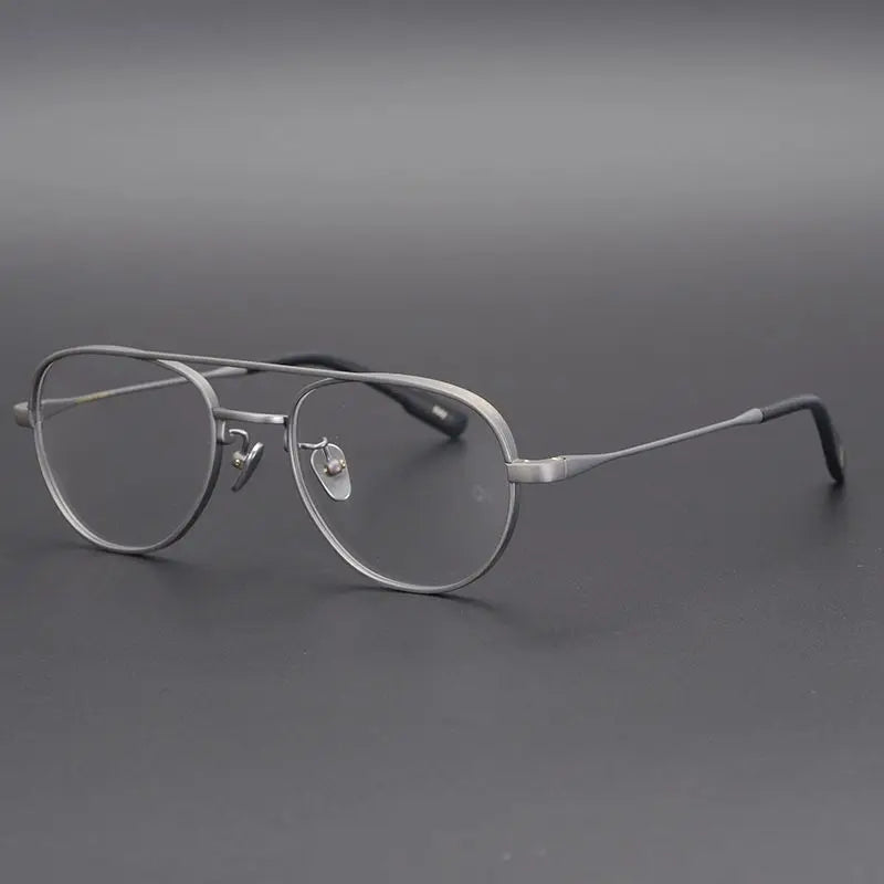 Stylish Aimee Unisex Full Rim Oval Double Bridge Titanium Eyeglasses Frame 9531 - Lightweight & Durable for Work, Reading & Everyday Wear