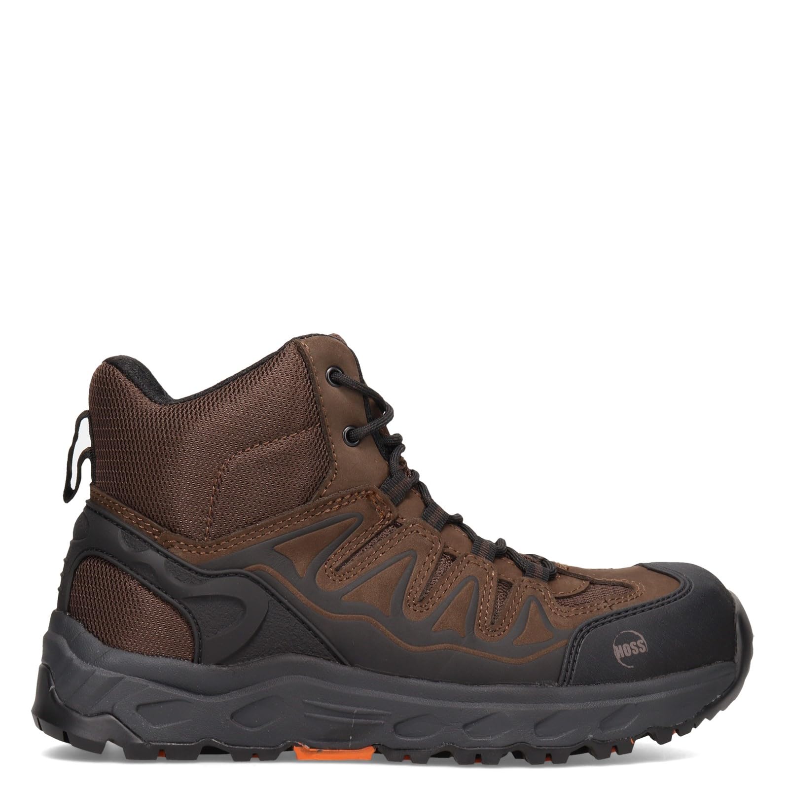 HOSS Men's Work Boots - Aluminum Toe Safety Shoes, Leather & Nylon Upper, EH Electrical Hazard Protection, Size 12 (6E Extra Wide), Brown - Model# 50239 - Ideal for Construction, Industrial & Heavy Duty Work Environments