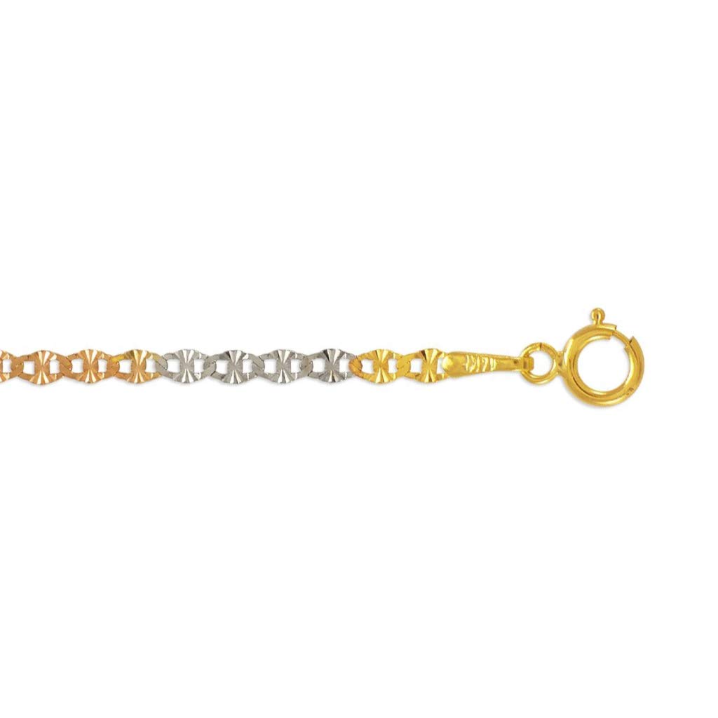 14K Gold Gucci Star Diamond Cut Chain Necklace - Italian Made Strong & Shiny Link Jewelry for Women & Men - 16 to 24 Inches Length, 2.1MM to 3.0MM Width - Perfect Gift for Anniversary, Birthday & Special Occasions
