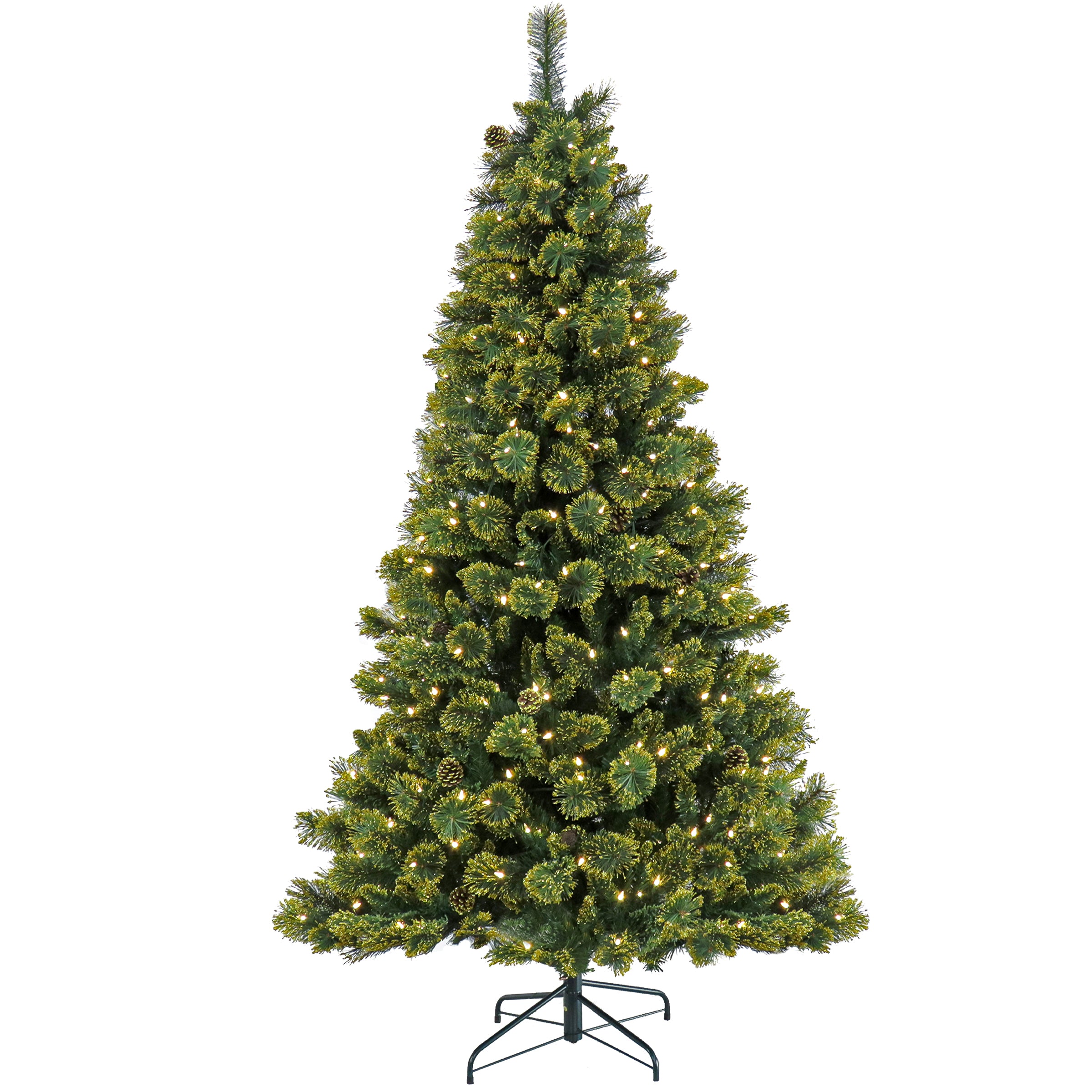 7 ft. Pre-Lit Maine Pine Artificial Christmas Tree with Warm White LED Lights - Perfect for Home, Office, and Holiday Decorations