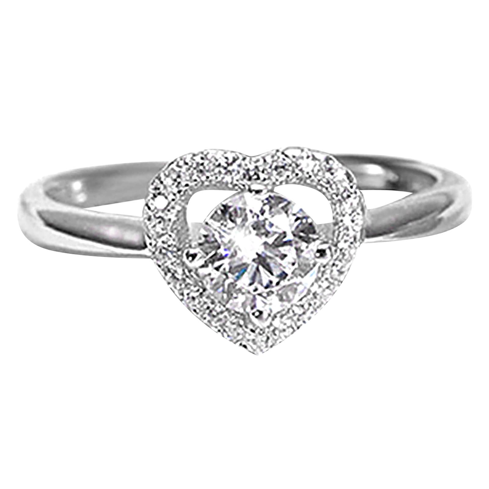 Diamond Ring Set for Women - Elegant Silver Metal Band with Sparkling Diamonds | Simple Fashion Jewelry | Perfect for Weddings, Anniversaries & Special Occasions