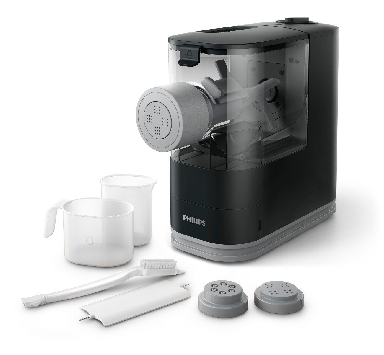 Philips Viva Collection HR2371/05 Automatic Pasta Maker Machine with 3 Pasta Shaping Discs & Recipe Book - Compact Kitchen Appliance for Homemade Noodles, Spaghetti, Fettuccine - Perfect for Family Dinners & Italian Cuisine Lovers