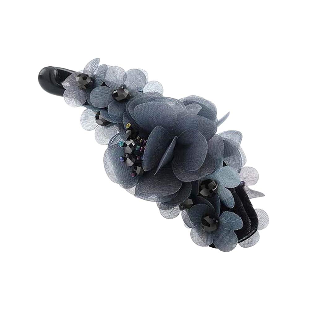 Beaupretty Women's Banana Hair Clip - Pearl Resin Hairpin for Thick Hair, Vertical Hair Tail Clip with Floral Design - Perfect for Updos, Ponytails & Everyday Styling