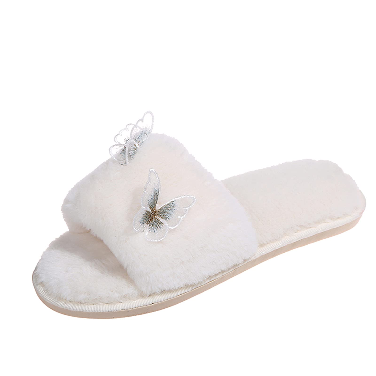 Women's Arch Support House Slippers - Warm Fuzzy Indoor Slippers with Non-Slip Sole for Winter Comfort | Cozy Home Wear, Perfect for Guests & Relaxing by the Fireplace