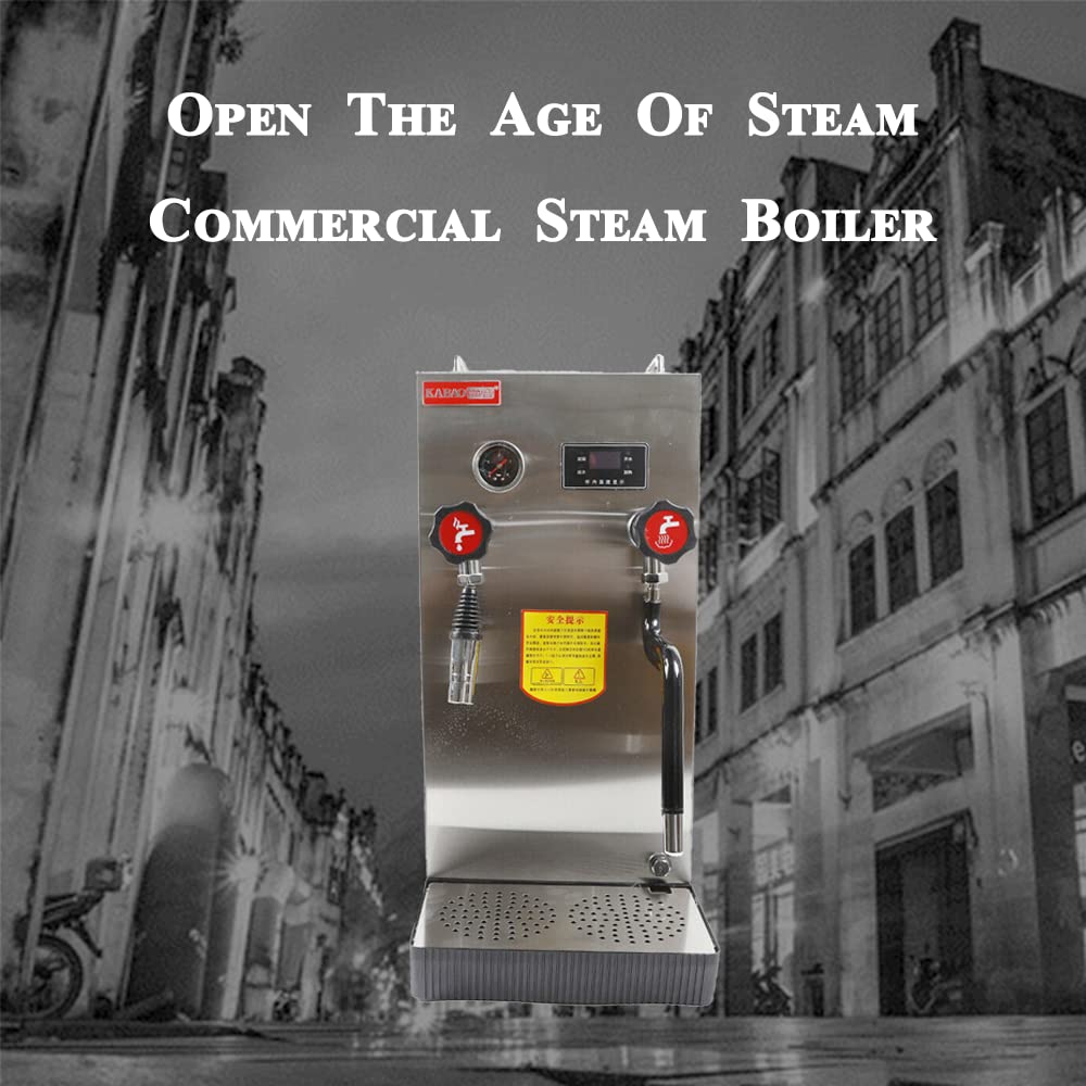 8L/2.1 Gallon Commercial Milk Frother - Full Automatic Electric Milk Foam Maker with Steam Boiling & LCD Display for Coffee Shops, Bubble Tea Stores and Home Baristas