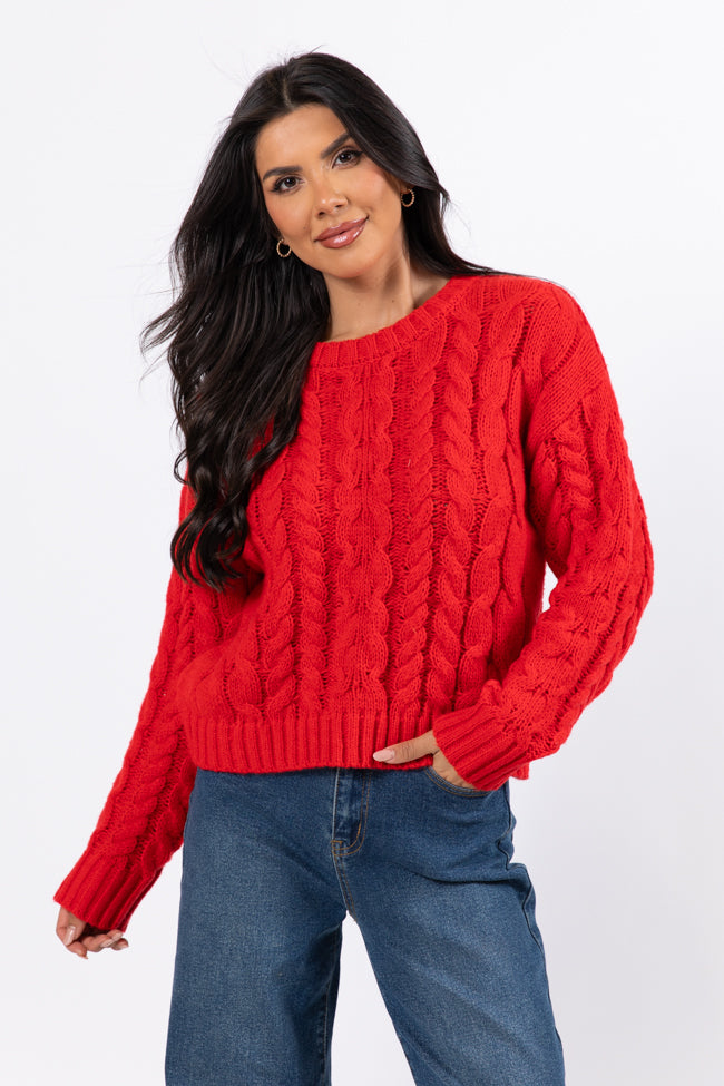 Cozy Cable Knit Crew Neck Sweater for Women - Soft Winter Pullover - Perfect for Casual Outfits, Office Wear & Holiday Gatherings