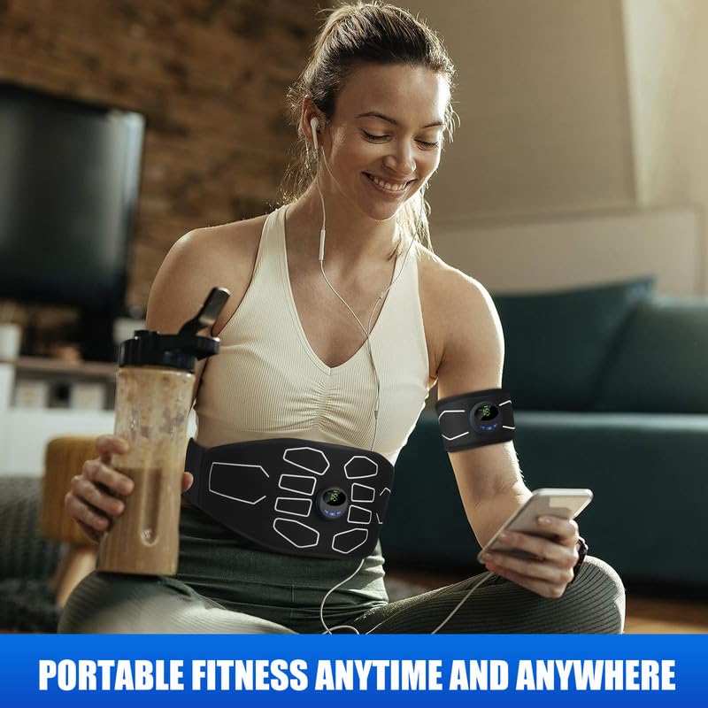 MarCoolTrip MZ Electronic Muscle Stimulator - EMS Ab Toner & Full Body Trainer for Men & Women - Fitness Strength Training Equipment for Home Gym & Workout Recovery