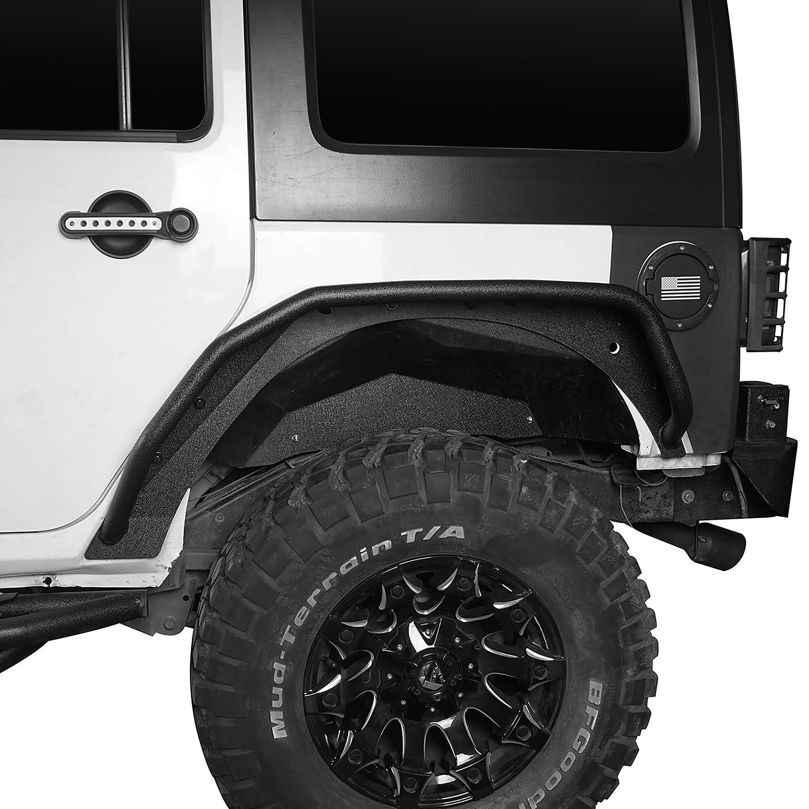 Jeep Wrangler JK & Unlimited 2007-2018 Tubular Fender Flares Front & Rear Set - Heavy Duty Wheel Armor Mud Guards for Off-Road Protection | Perfect for Rock Crawling, Trail Riding & Mud Adventures