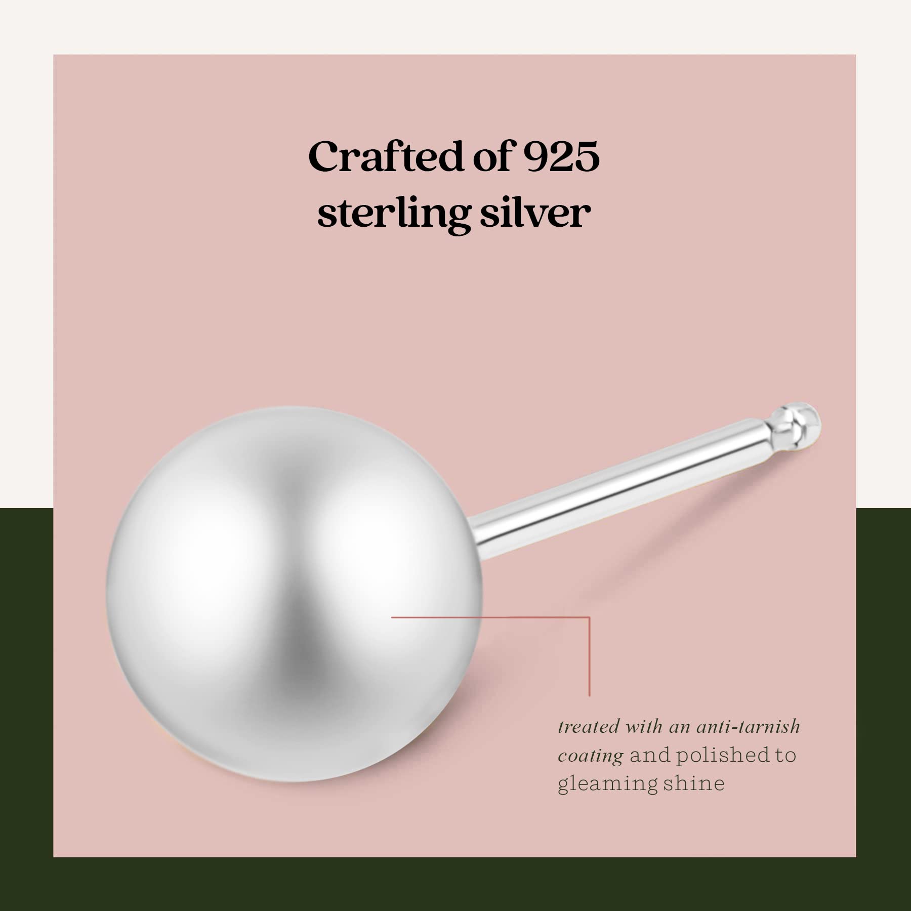 5-Piece Sterling Silver & Gold Plated Hypoallergenic Stud Earrings Set for Women | 2mm-6mm Round Ball Earrings in 925 Silver, 14K Gold & Rose Gold | Perfect for Daily Wear, Gifts & Special Occasions