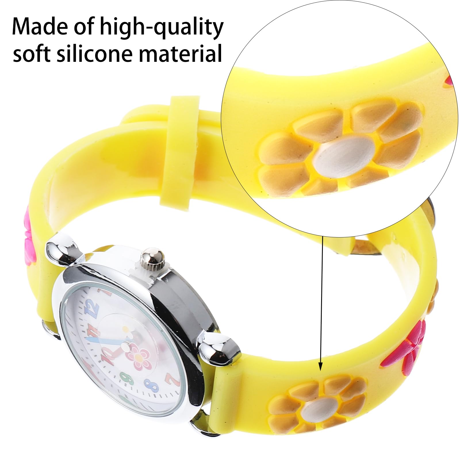 Creative Cartoon Kids Watches with Flowers Pattern - Waterproof Children's Wristwatch for Boys & Girls - Perfect for School, Playtime, and Birthday Gifts
