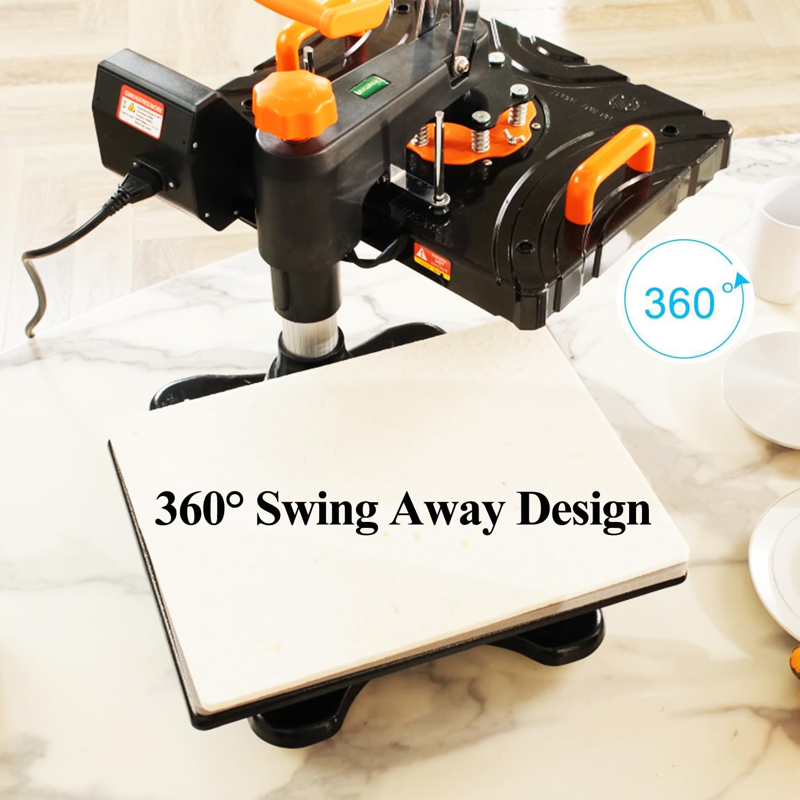 12x15 Inch 8-in-1 Heat Press Machine 850W with 360° Rotation Swing-Away Plate - Sublimation Printer for T-Shirts, Caps, Mugs & Tumblers - Perfect for DIY Custom Apparel, Hats & Drinkware at Home or Small Business