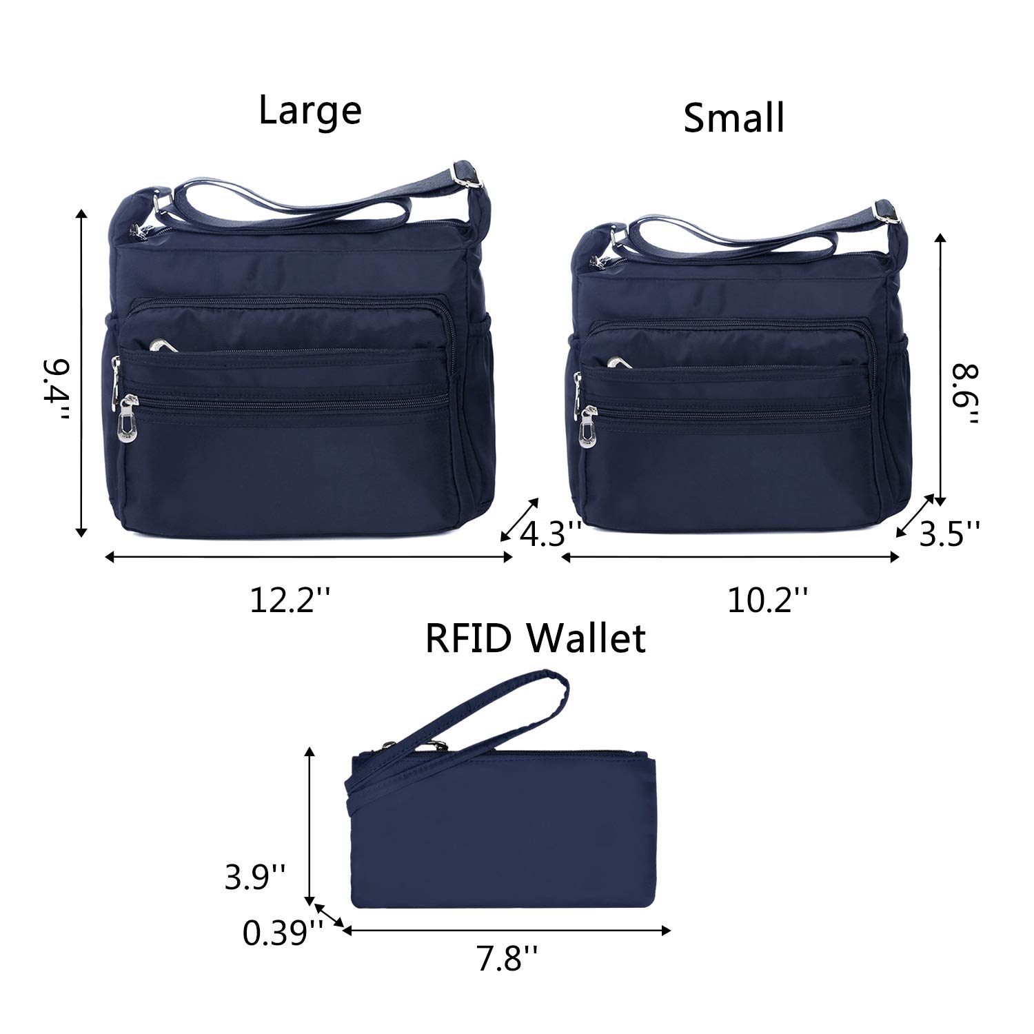 Waterproof Crossbody Bag for Women - Lightweight Nylon Shoulder Purse, Casual Messenger Handbag - Perfect for Travel, Work & Everyday Use