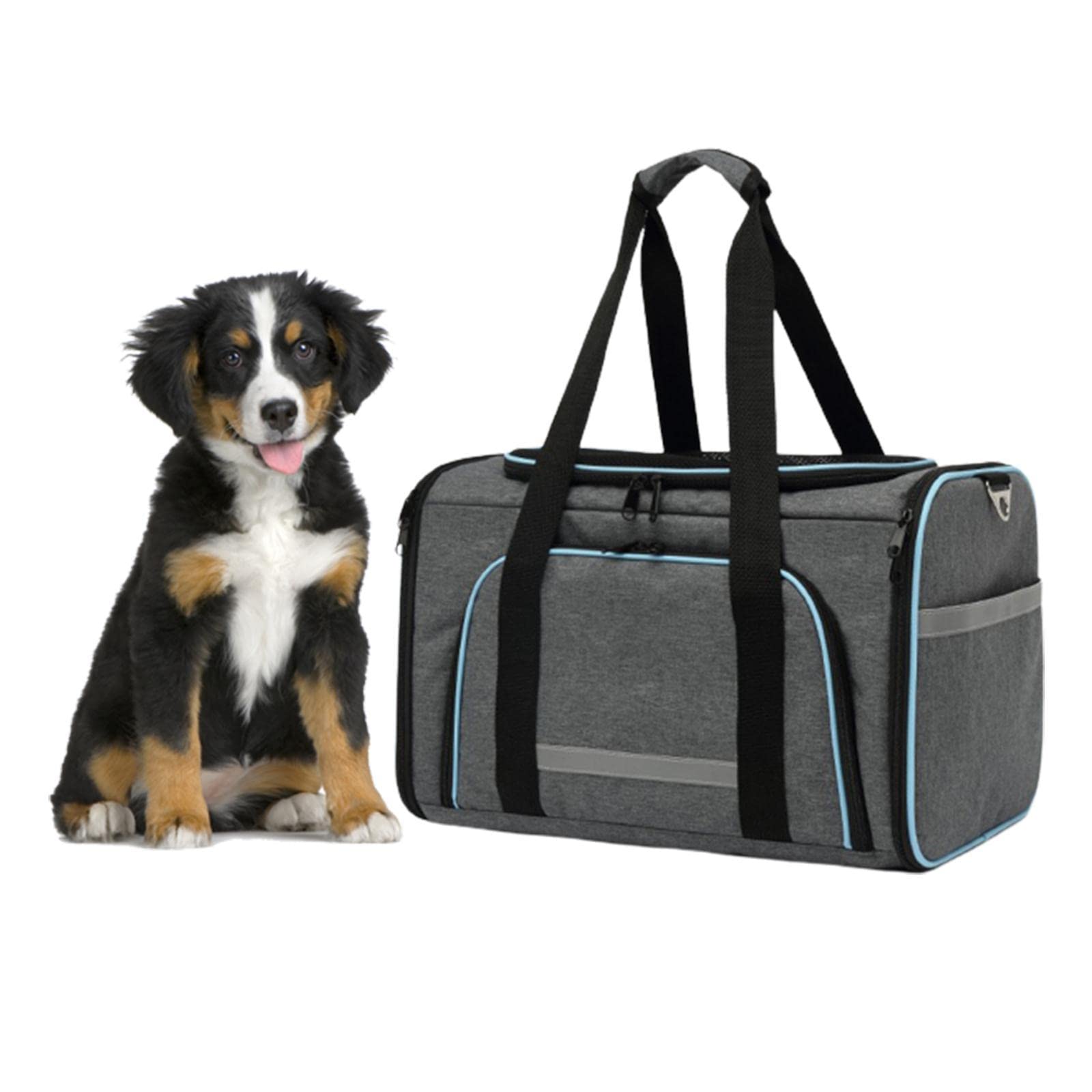Enakshi Expandable Cat Carrier Collapsible Pet Travel Bag Gray - Portable Soft-Sided Dog & Cat Carrier for Car, Airplane, Vet Visits & Outdoor Adventures