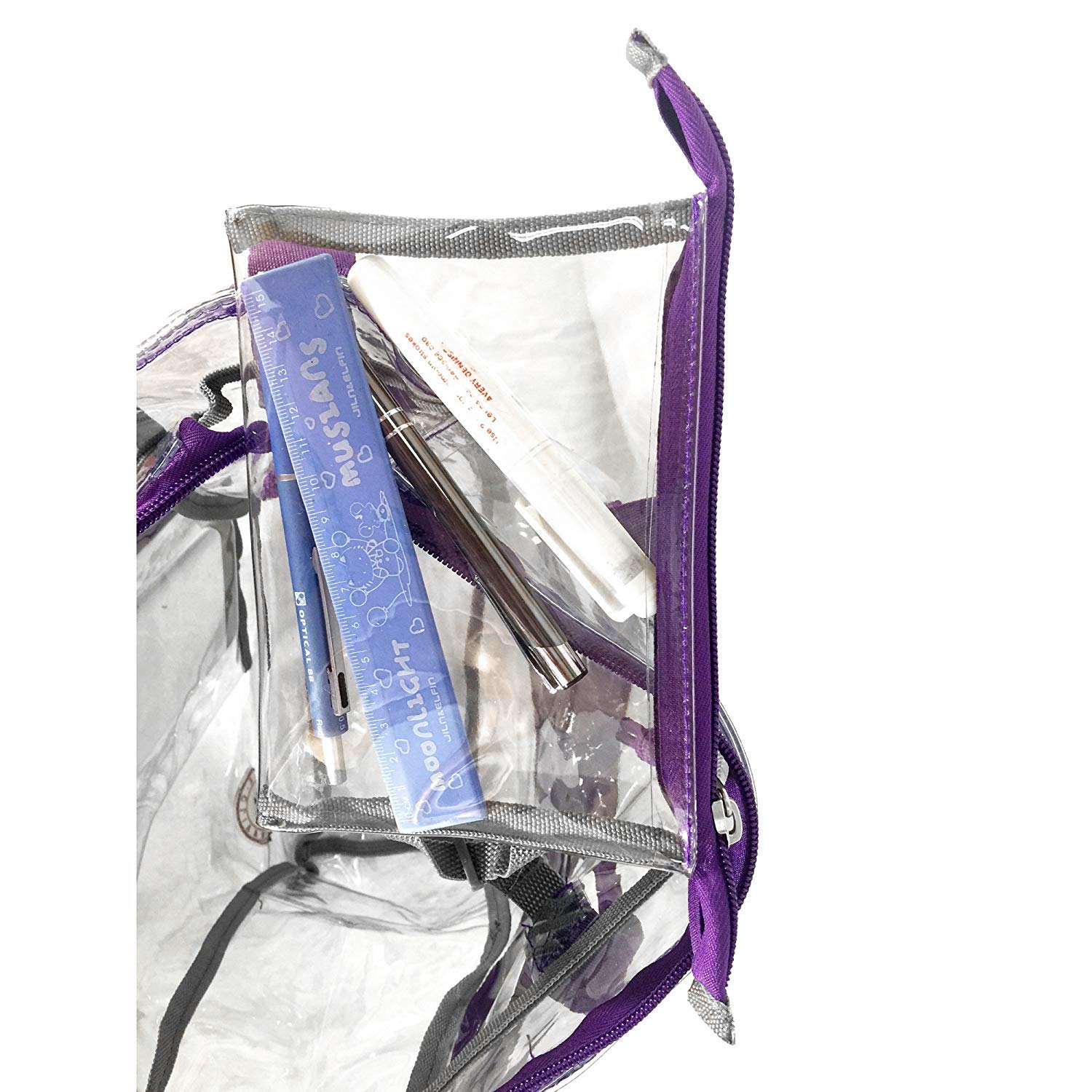 Durable Clear Tote Bag with Zipper - Heavy Duty Transparent Messenger Bag & Cosmetic Pouch | Perfect for Travel, Work, School & Shopping