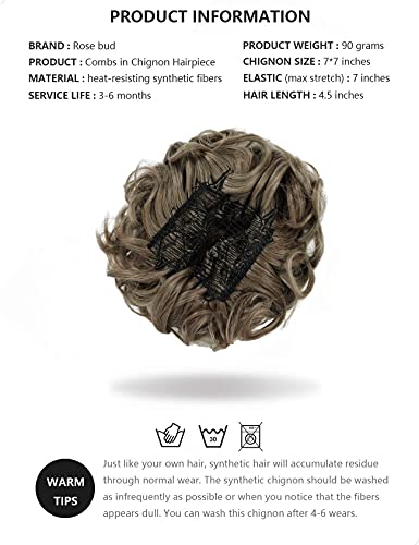 Classic Curly Chignon Hairpiece Bun - Elegant Synthetic Hair Bun for Women | Perfect for Weddings, Prom, Cosplay & Everyday Hairstyles