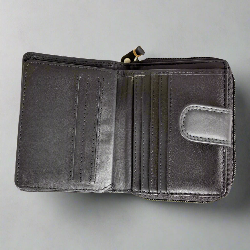 RFID Blocking Leather Wallet for Women - Slim & Small Bifold Design - Secure Credit Card Holder for Travel, Shopping & Everyday Use