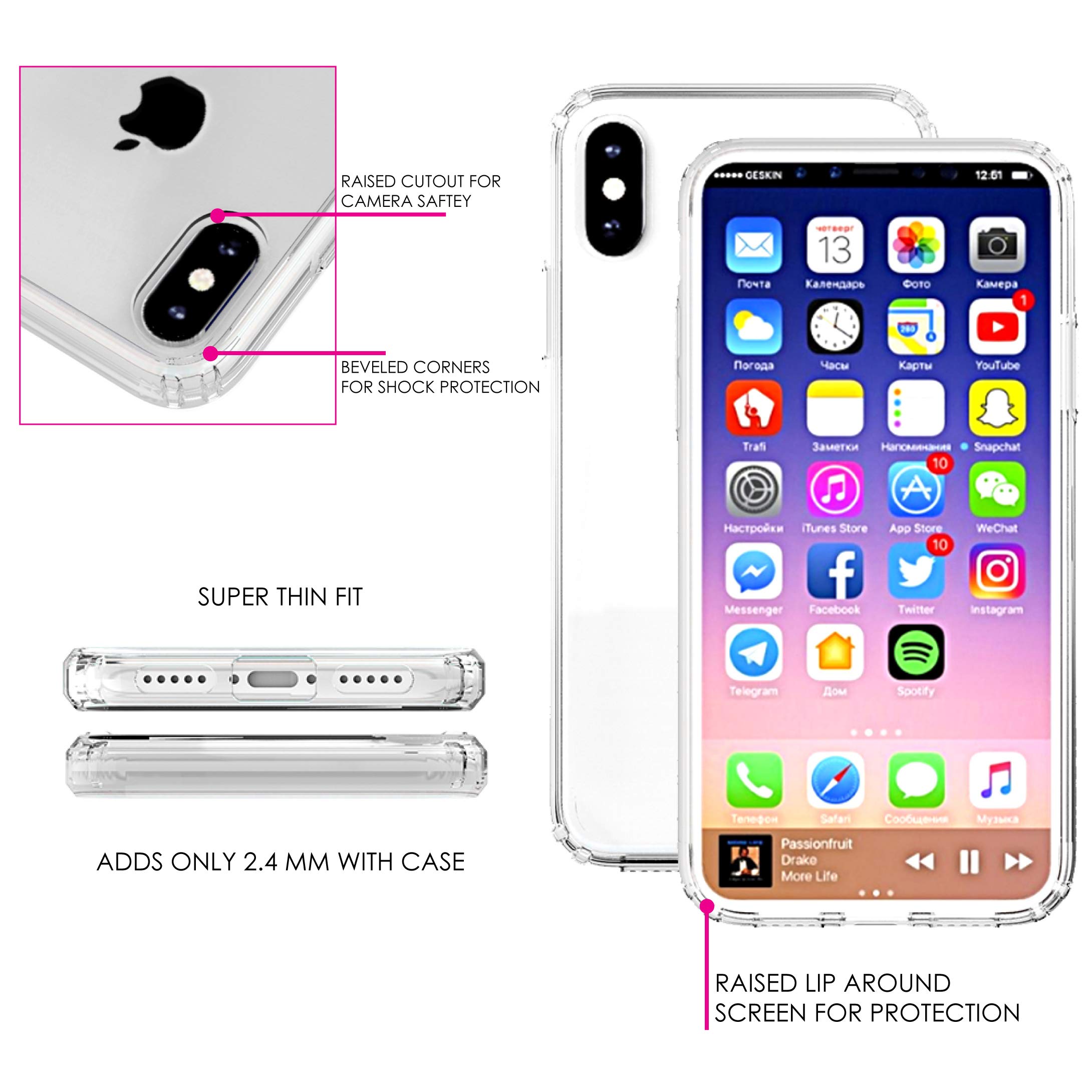 Shockproof iPhone Xs MAX Case with TPU Bumper & Tempered Glass - for Outdoor Adventures