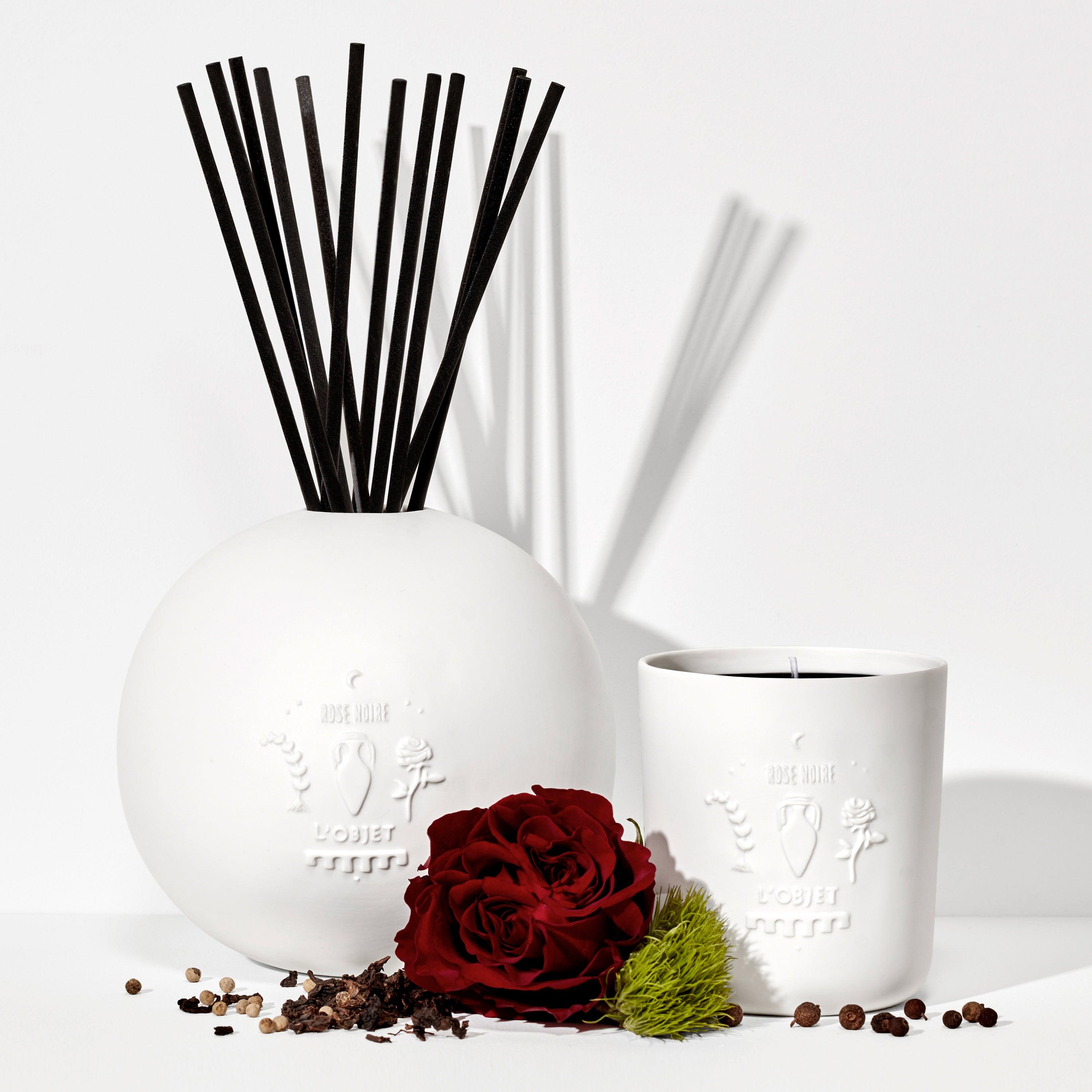 Black Rose Porcelain Essential Oil Diffuser Set - Aromatherapy for Home, Office & Spa Relaxation