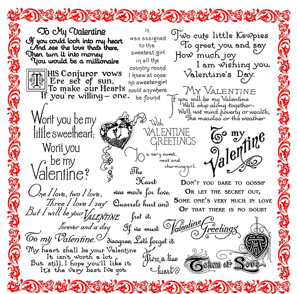 Valentine's Day Clear Stamps - 7x7 Sweetheart Set for Card Making
