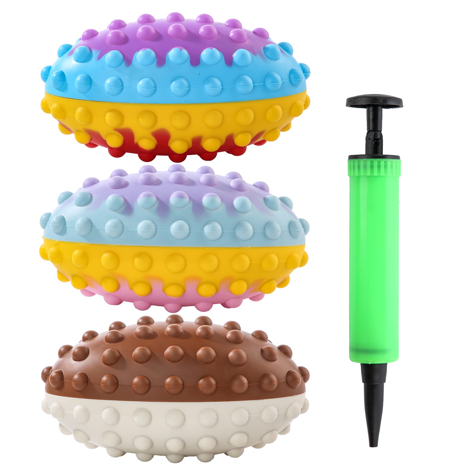 3D Silicone Pop It Ball 6-Pack - Squeeze & Push Bubble Fidget Toys for Stress Relief - Sensory Stress Balls for Kids & Adults - Perfect for Anxiety Relief, Classroom, Office & Travel (Ball-3pack)