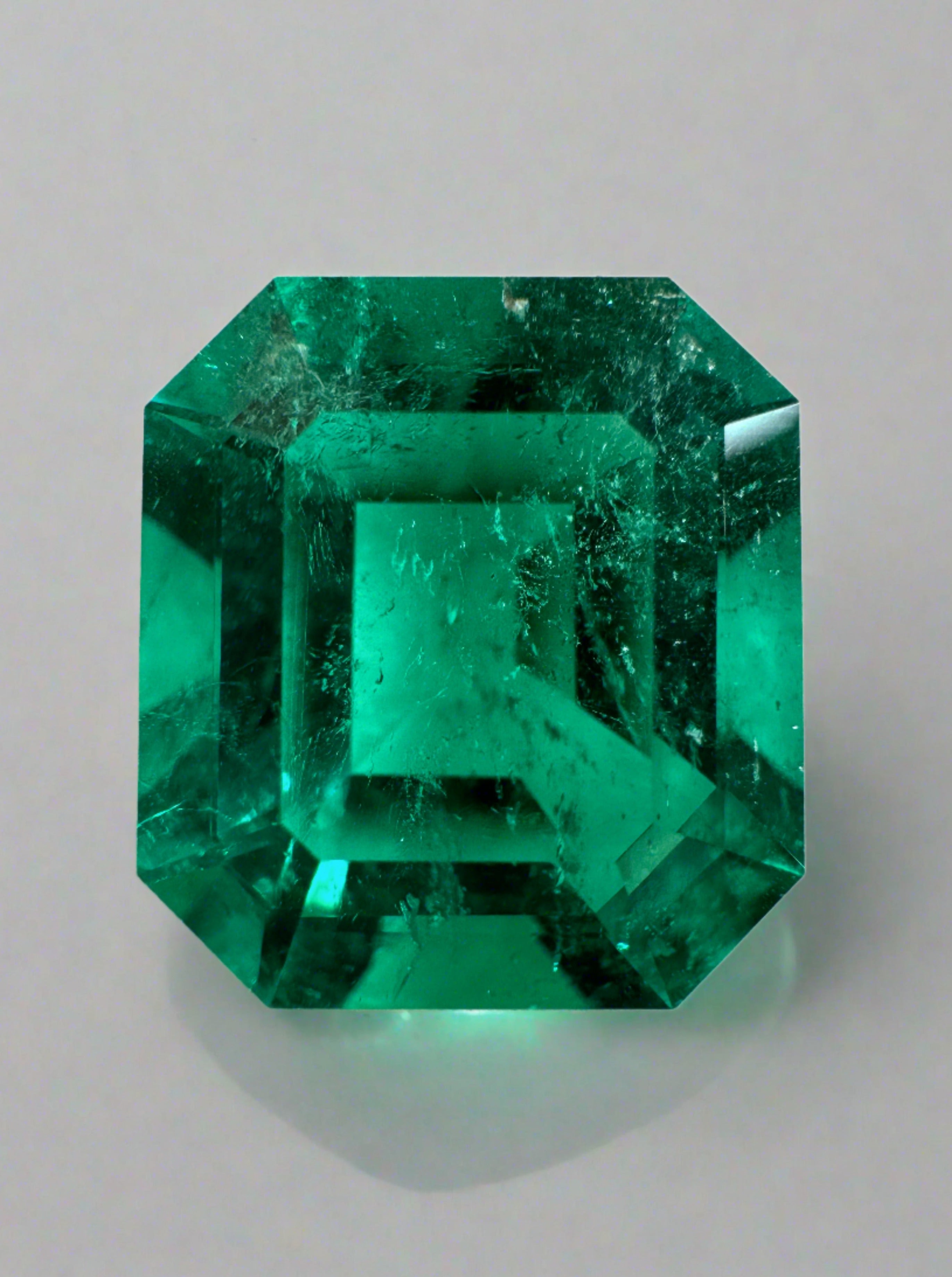 7.51 Carat GIA Certified 13x12mm Natural Loose Colombian Emerald - Emerald Cut, Investment Grade Gemstone for Jewelry Making, Engagement Rings & Luxury Collections