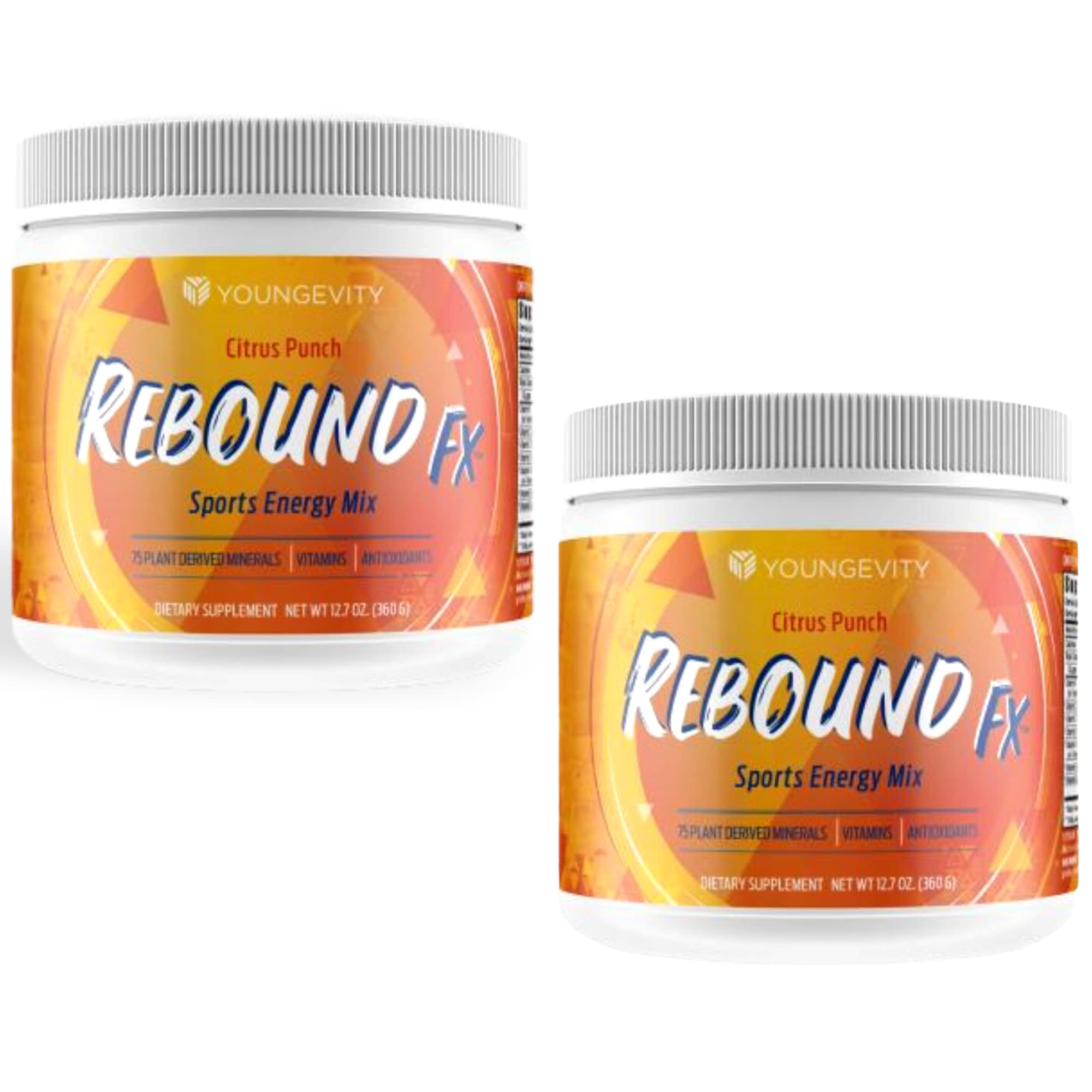 Youngevity Rebound FX Citrus Powder 360g - Vitamin & Mineral Supplement with Antioxidants for Energy Boost - Immune Support Drink Mix for Men & Women - Great for Workouts, Travel & Daily Wellness (2 Pack)