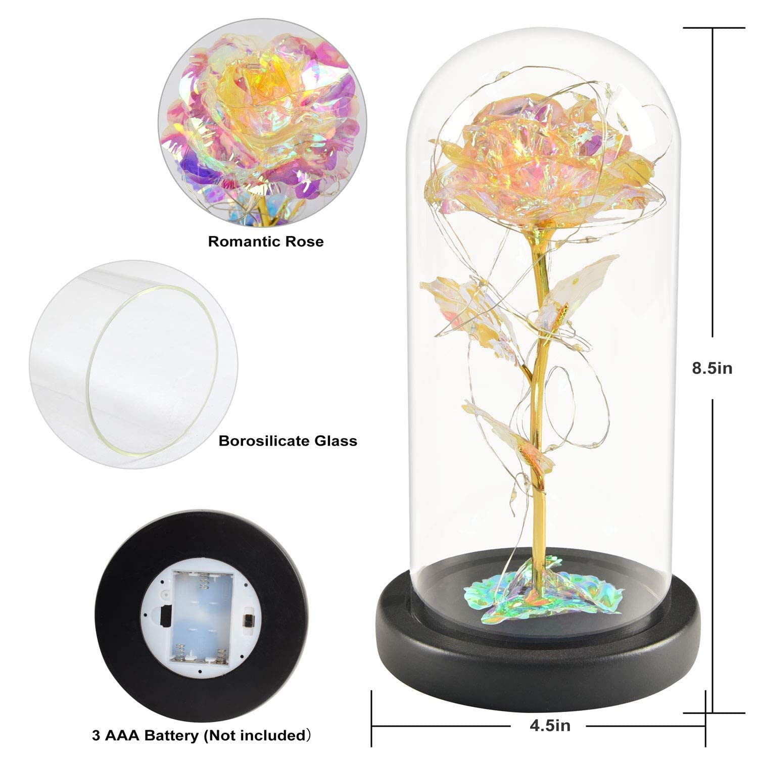Galaxy Rose Preserved Flower Gift - Birthday, Mother's Day, Anniversary Present for Mom, Wife, Girlfriend | Long-Lasting Floral Keepsake for Home Decor, Wedding Centerpiece & Romantic Surprise