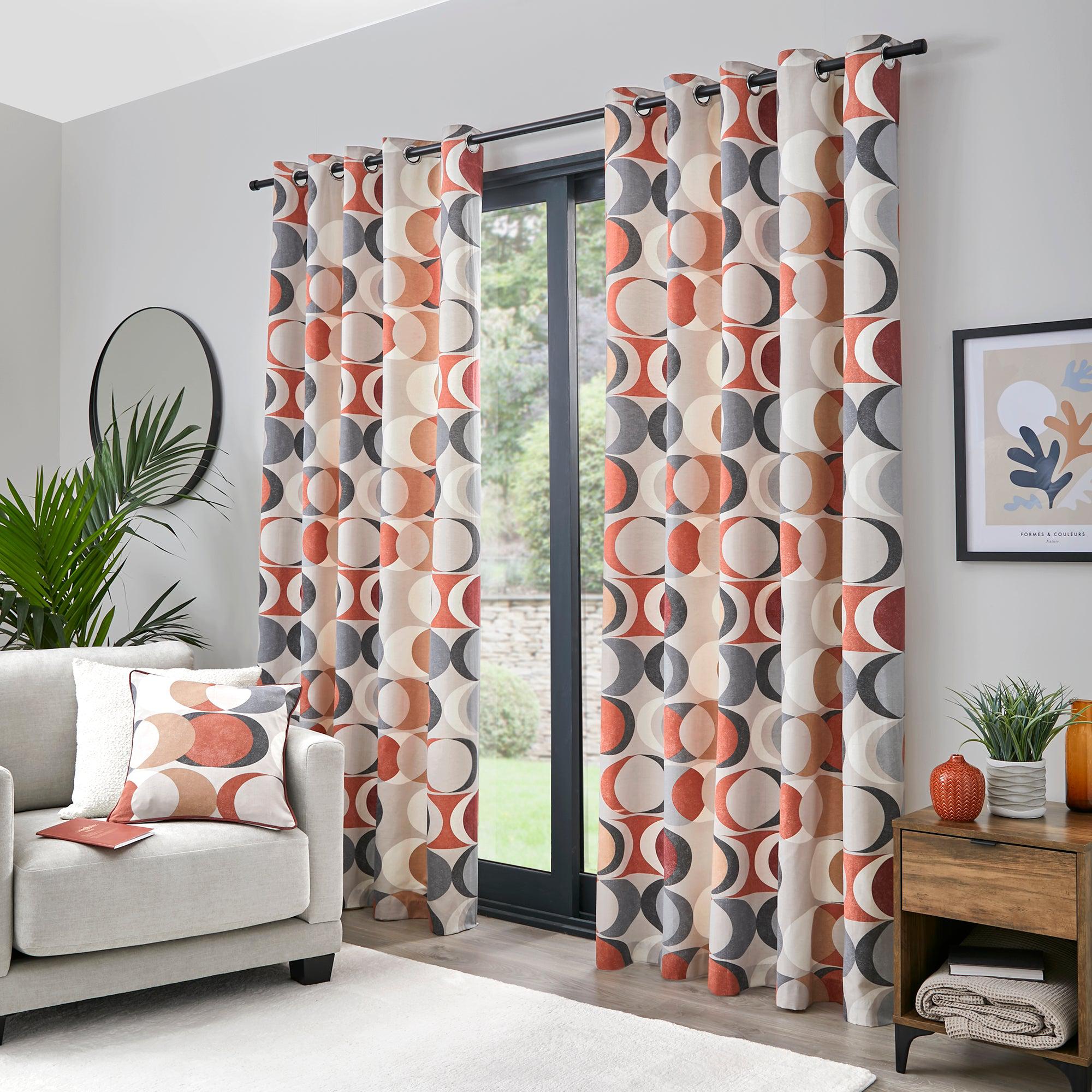 Fusion Sander Eyelet Blackout Curtains for Living Room & Bedroom - Noise Reducing & Thermal Insulated Window Drapes for Home Decor