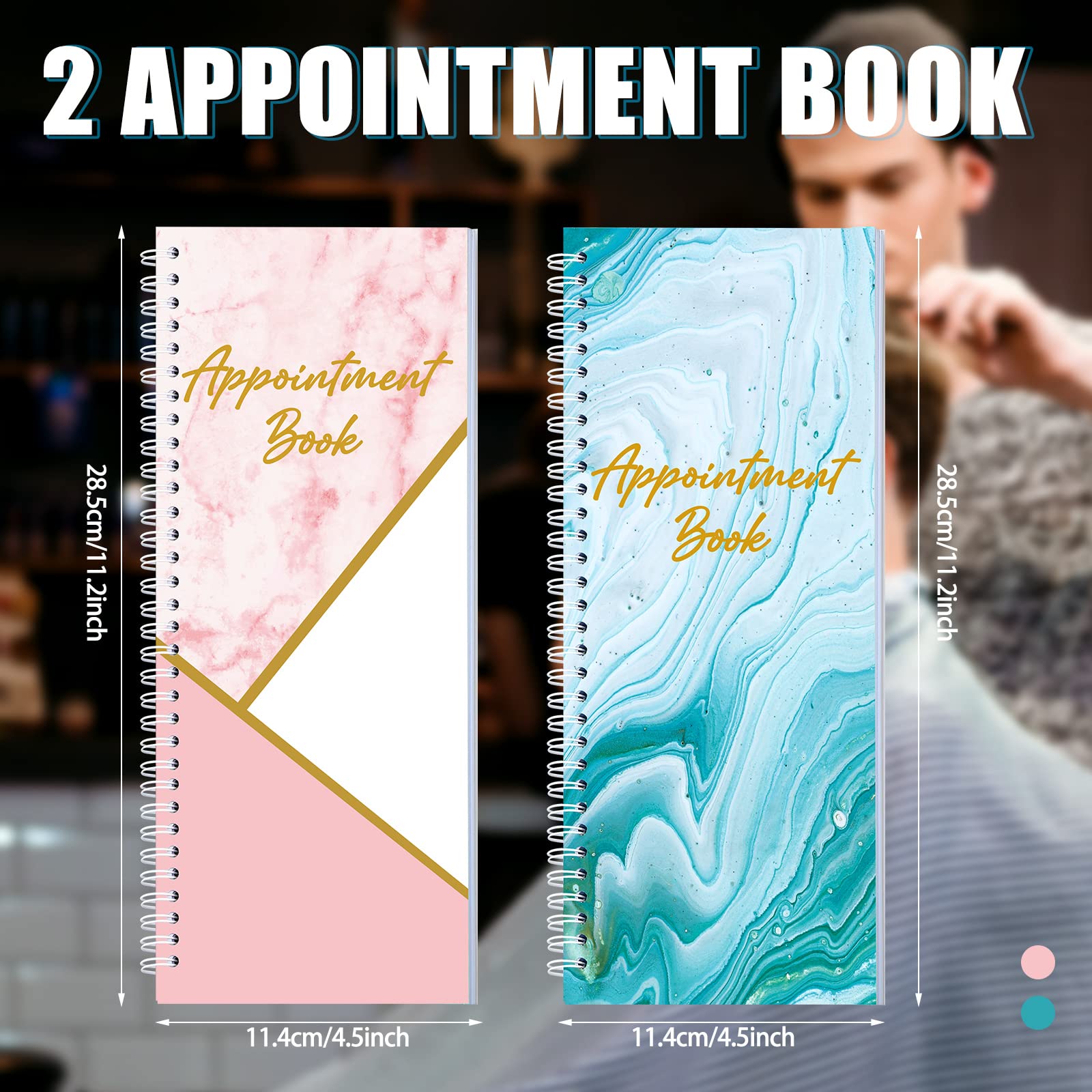 Gersoniel 2-Pack Undated Weekly Planner for Salon & Hairstylists - 11.2 x 4.5 Inch Appointment Book, Daily Schedule Organizer for College, Office & Home Use - Perfect for Stylists, Students & Professionals