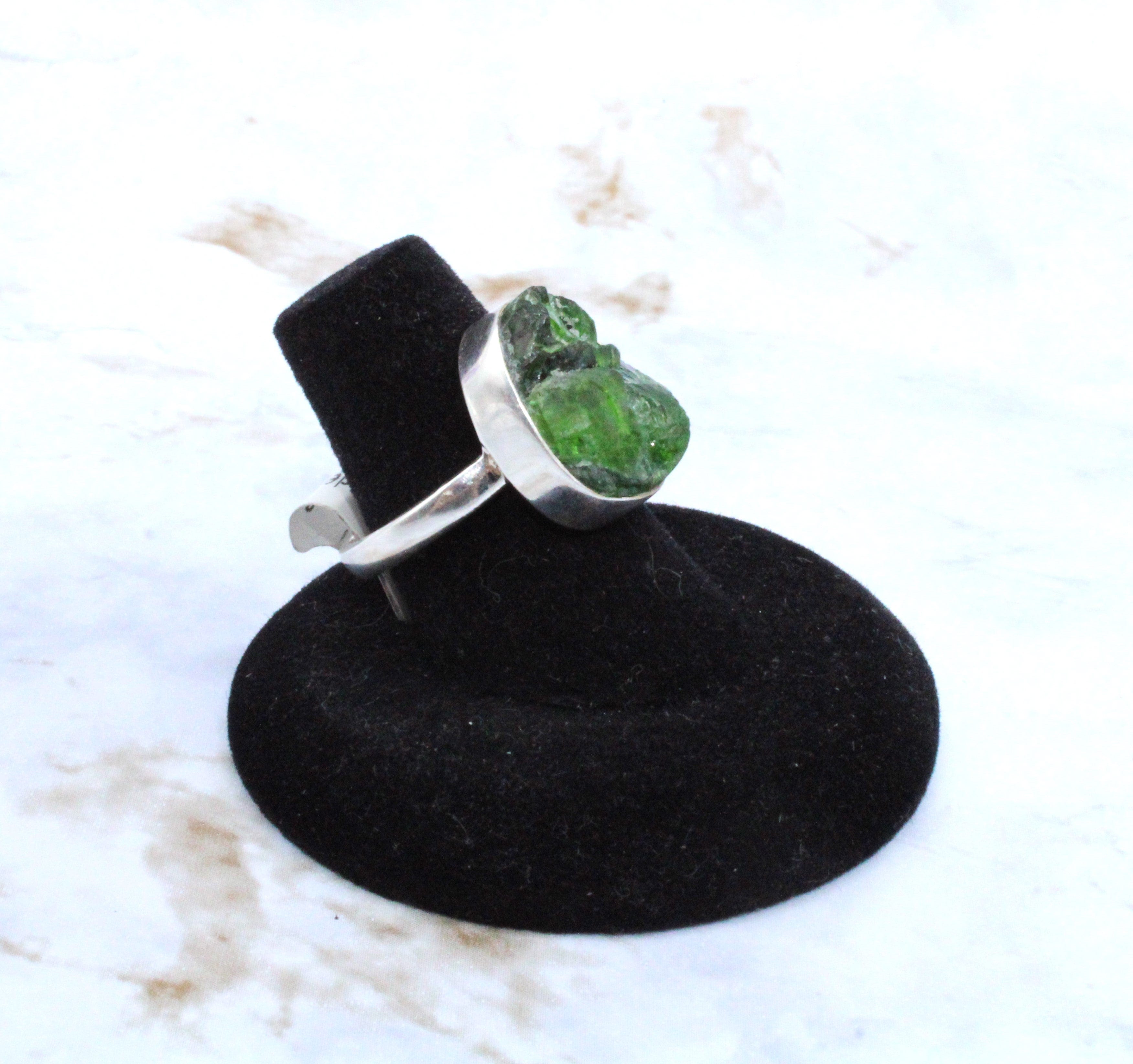 Diopside Sterling Silver Ring - Size 7.75 - Elegant Green Gemstone Jewelry for Women - Perfect for Engagement, Anniversary & Special Occasions