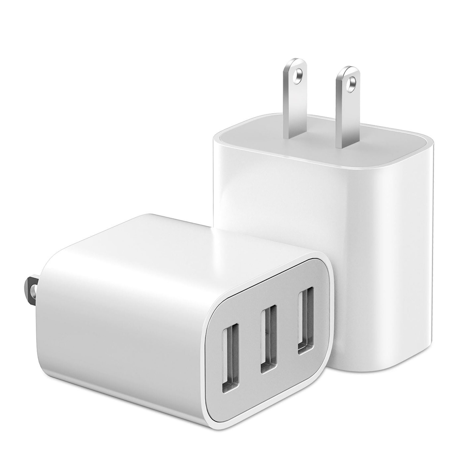 2 Pack Fast Charging USB Wall Charger - 2.4A Dual Port Cube Power Adapter for iPhone Android Phones - Perfect for Home Office Travel Charging Multiple Devices Simultaneously