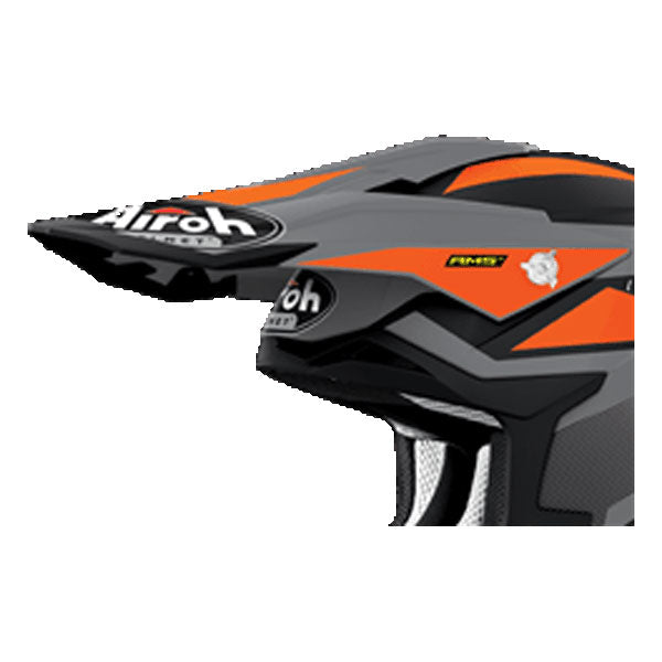 Airoh Peak Grey Motorcycle Helmet for Strycker Axe Matt Orange - Lightweight & DOT Approved for Street Riding & Off-Road Adventures