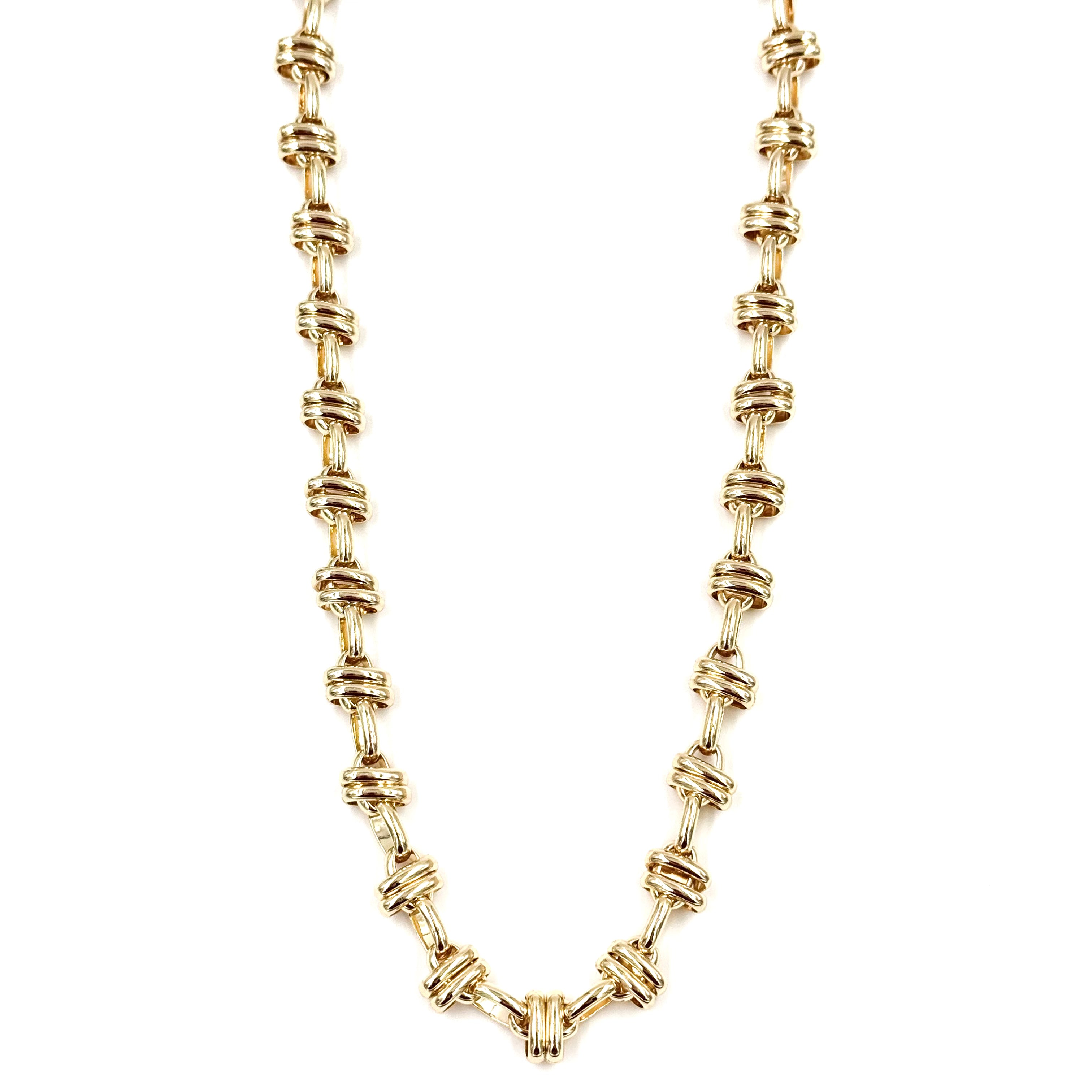 Ashley Gold Stainless Steel Gold Plated Stacked Chain Chunky Necklace for Women - Elegant Layered Statement Jewelry for Party, Wedding & Everyday Wear