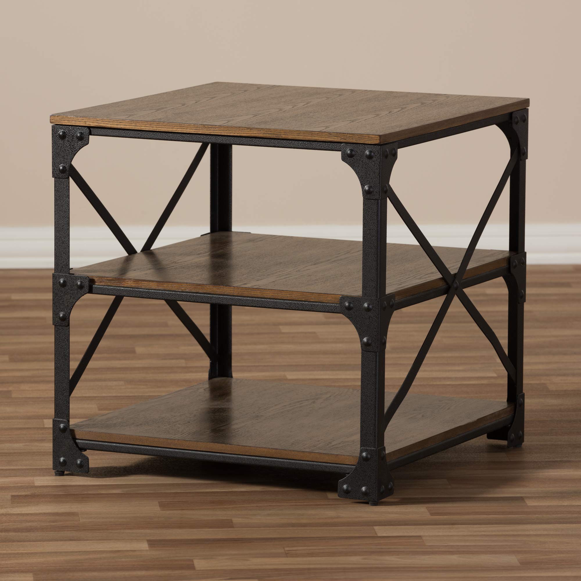 Baxton Studio Modern End Tables - Set of 2, Brown Wood Nightstand for Living Room, Bedroom - Perfect for Coffee Table, Sofa Side Table & Home Decor
